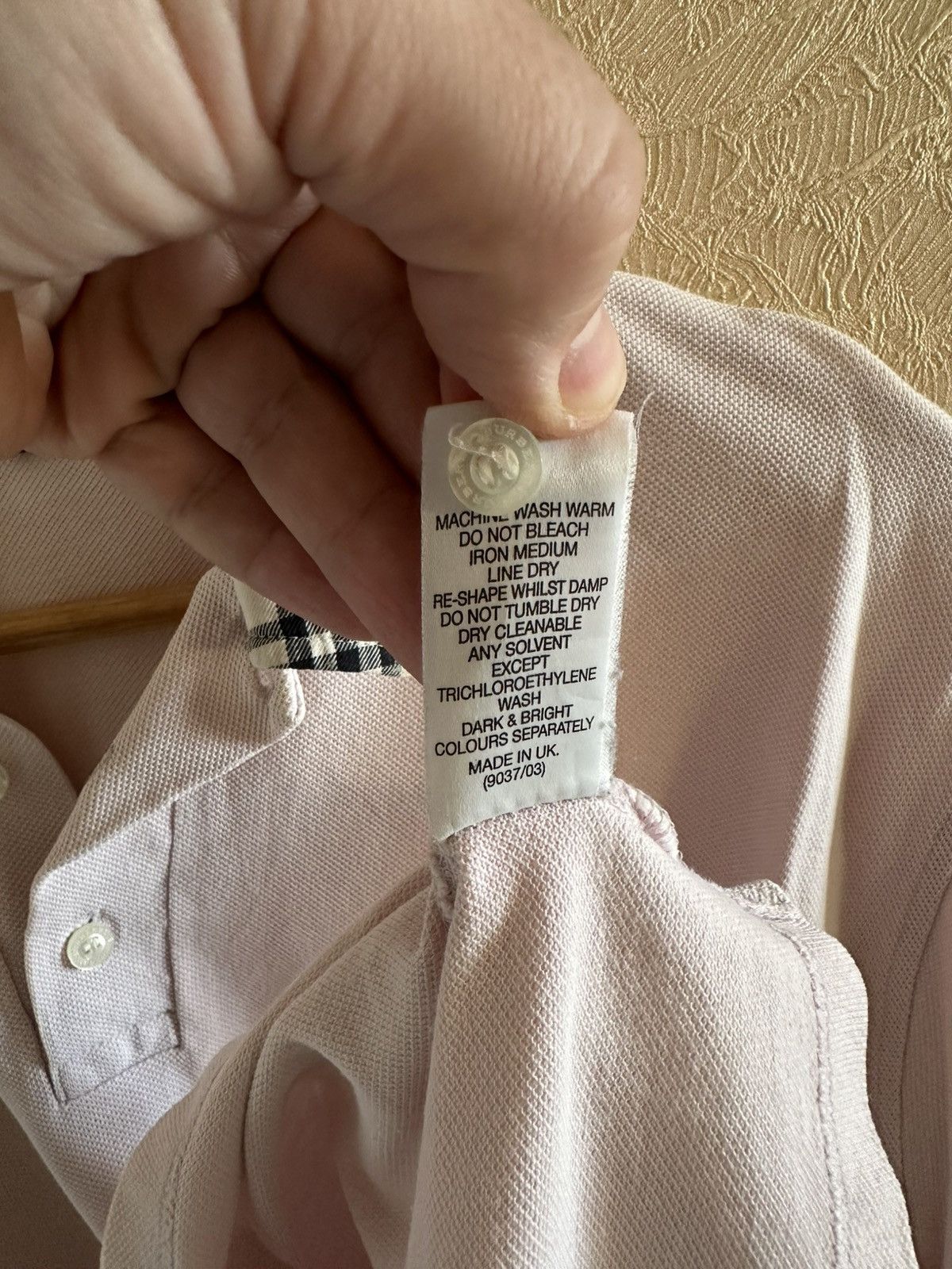 Burberry Burberry polo size L light pink vintage Size US L / EU 52-54 / 3 - 11 Thumbnail