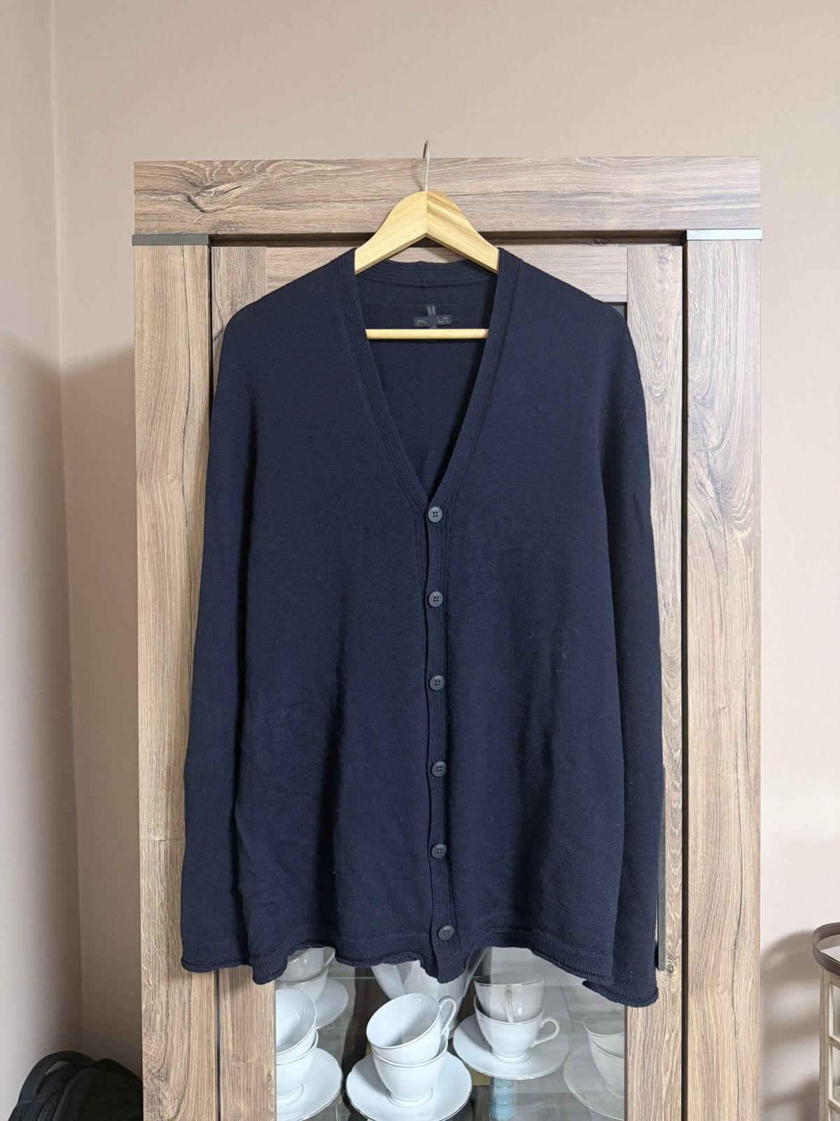 MD75 MD75 Navy Blue Wool Button Up Light Cardigan Sweater M Size US M / EU 48-50 / 2 - 1 Thumbnail