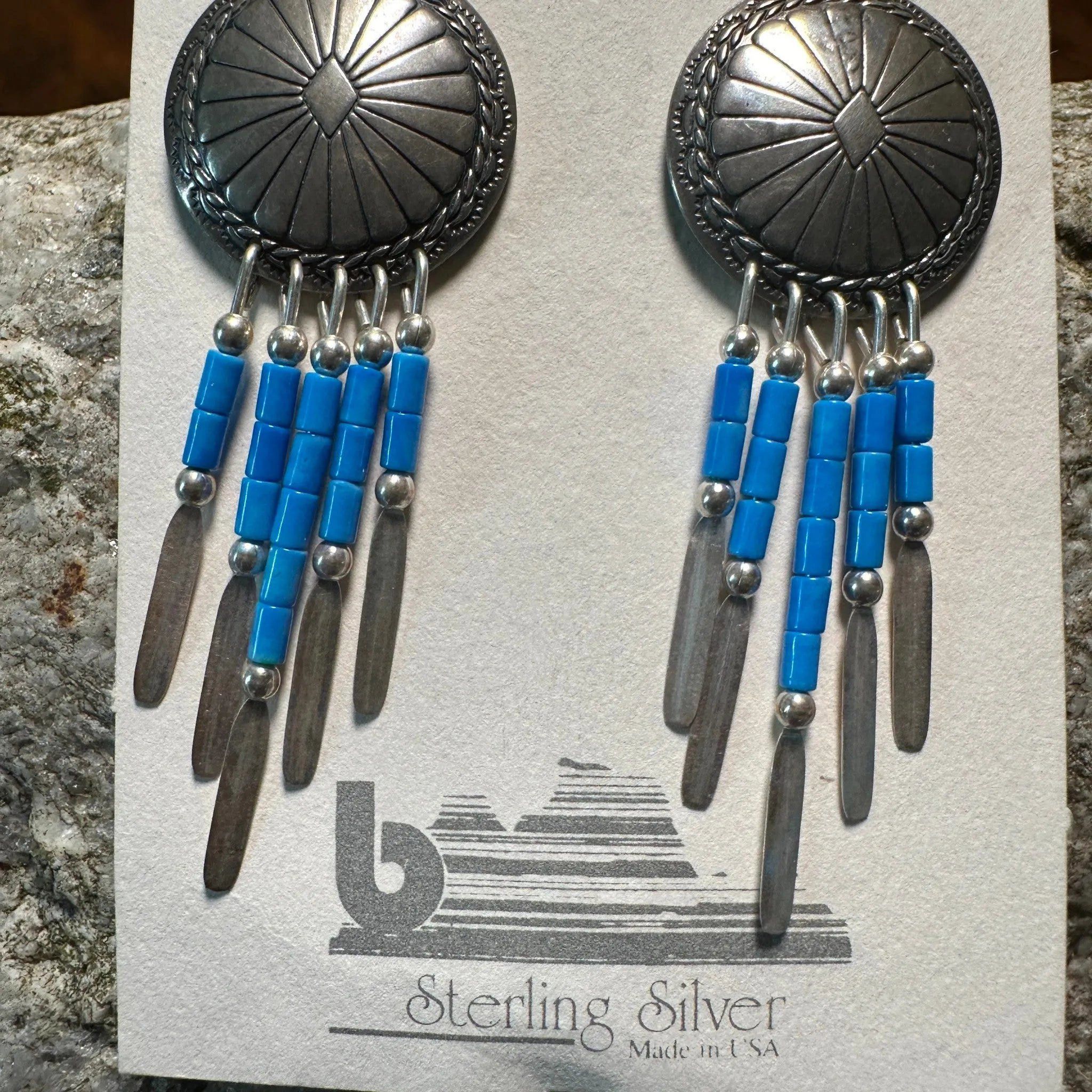 Other Navajo Elegance: Sterling Silver Turquoise Studs Size ONE SIZE - 3 Thumbnail