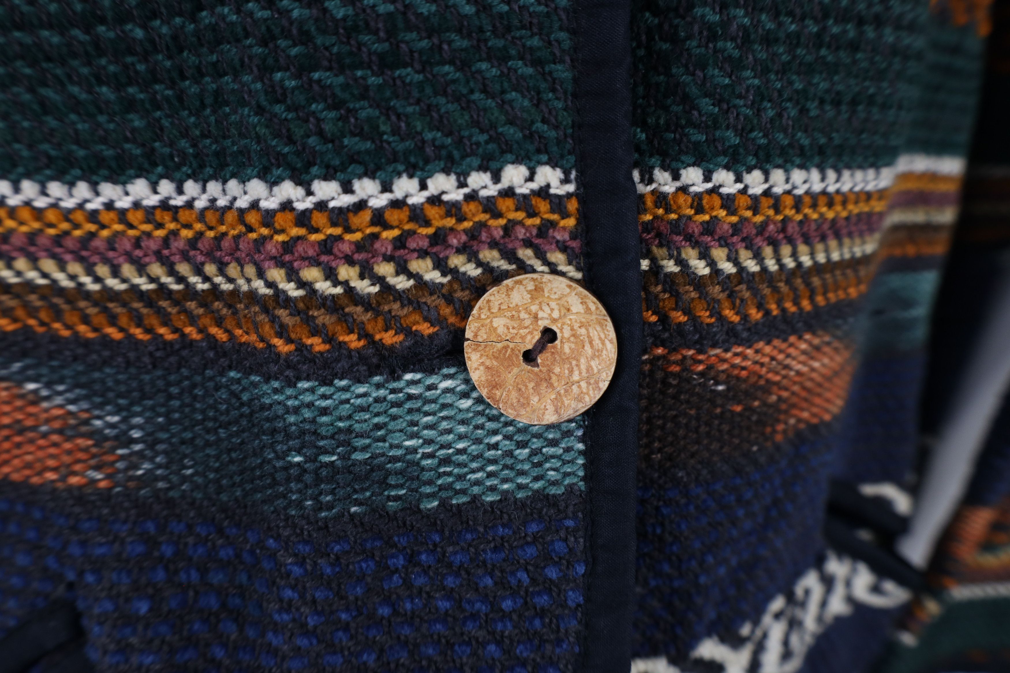 Vintage Vintage 90s Streetwear Rainbow Southwestern Tapestry Jacket Size L / US 10 / IT 46 - 4 Thumbnail