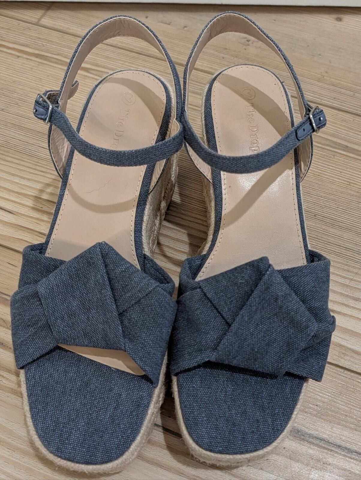Other The Drop Denim Knot Espadrille Wedge Sandals - Blue Size US 9 / IT 39 - 3 Thumbnail