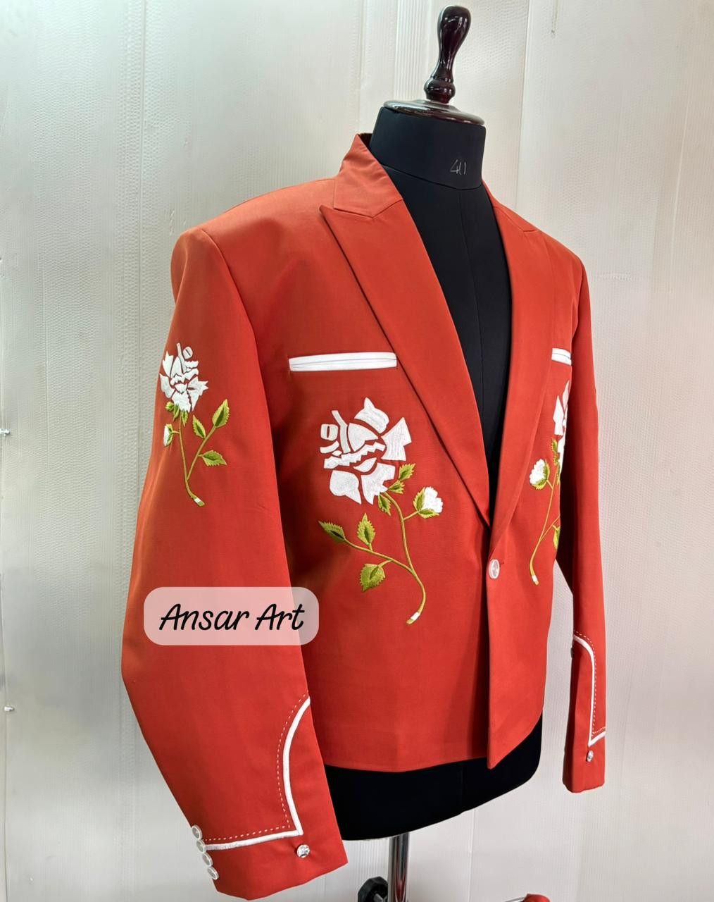 Other Men2PC Customize floral embroidery western Nudie prom outfit Size 44R - 5 Thumbnail