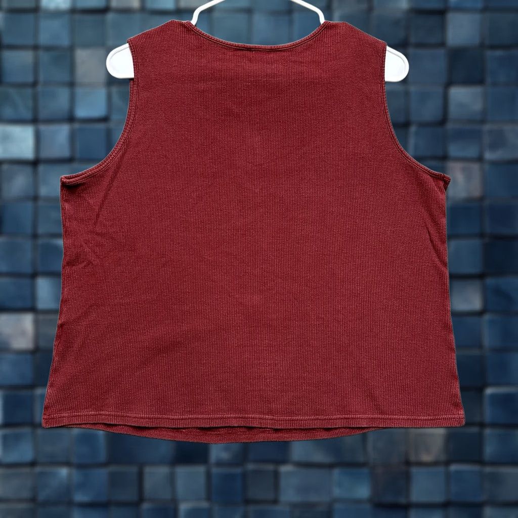 Vintage Christopher & Banks Tank Top Womens L Red Ribbed Sleeveless Scoop Neck Pullover Casual Basic Summer L Womens Tank Red Ribbed Sleeveless Scoop Neck Size L / US 10 / IT 46 - 1 Thumbnail