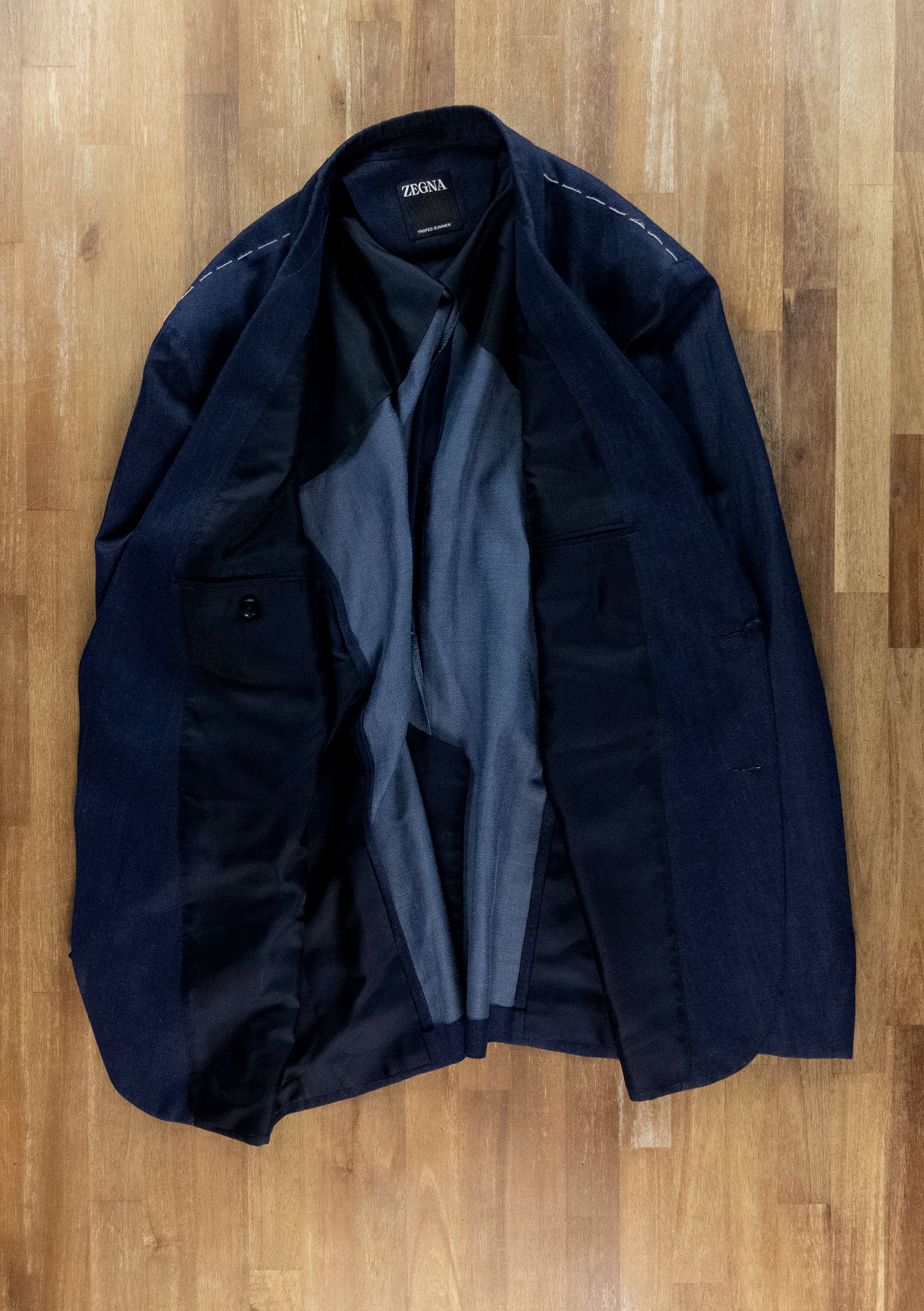 Ermenegildo Zegna ZEGNA Trofoe Summer navy blue wool linen blazer 42R Size 42R - 11 Thumbnail