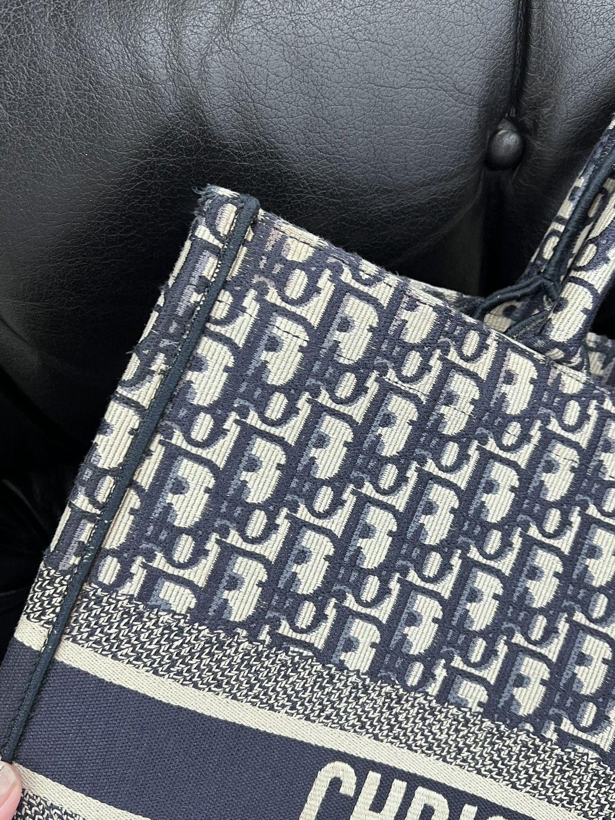 Dior Dior Oblique Medium Book Tote Blue Size ONE SIZE - 4 Thumbnail