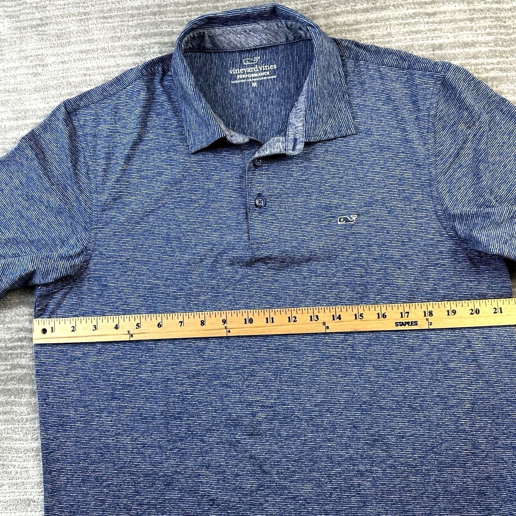 Vineyard Vines Vineyard Vines Polo Shirt Mens M Blue Striped Performance Stretch Golf Regular Short Sleeve Shirt Size US M / EU 48-50 / 2 - 8 Thumbnail