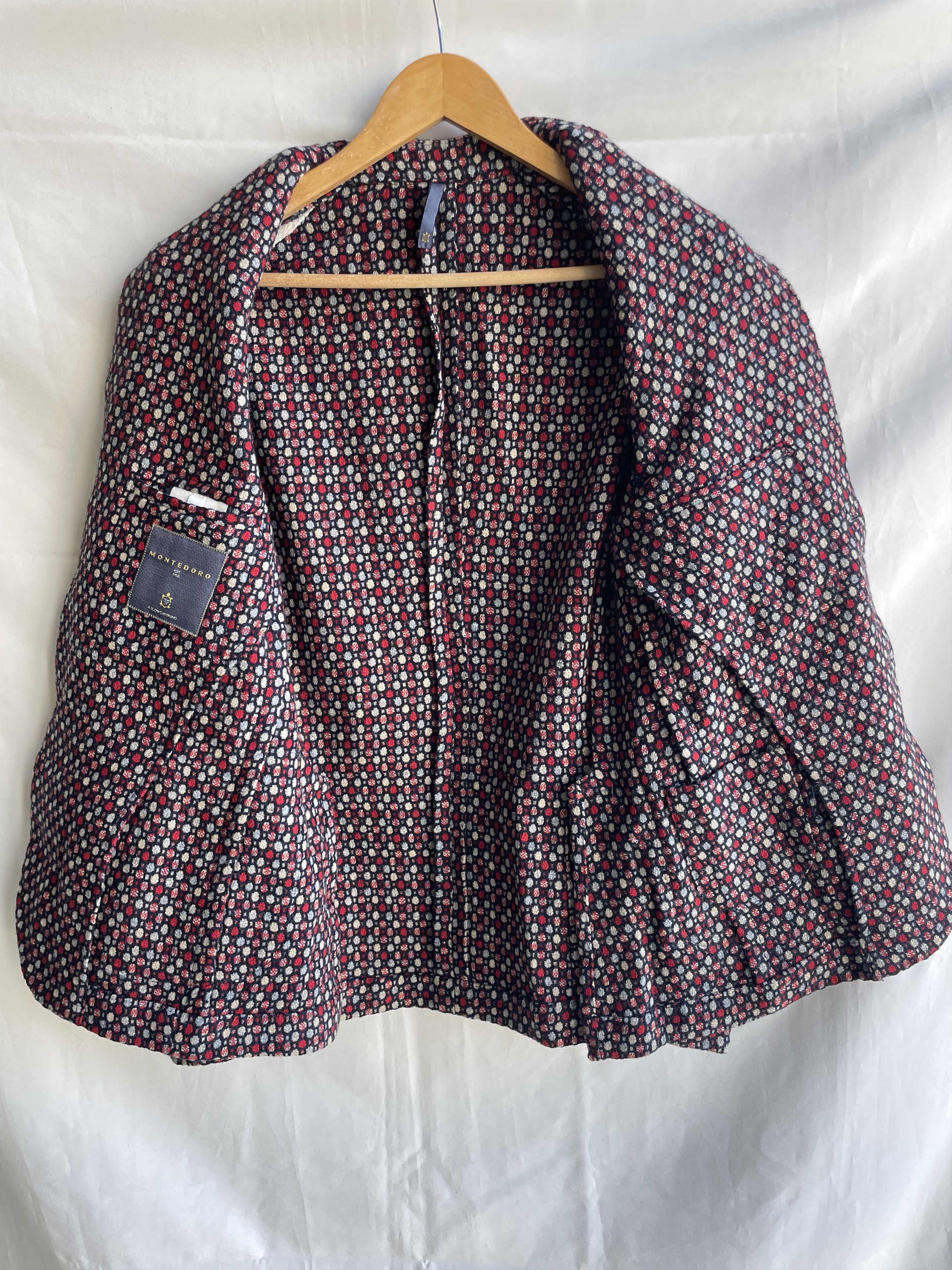 Slowear Montedoro Wool Blend Unstructured Textured Geometric Blazer Size 34R - 3 Thumbnail