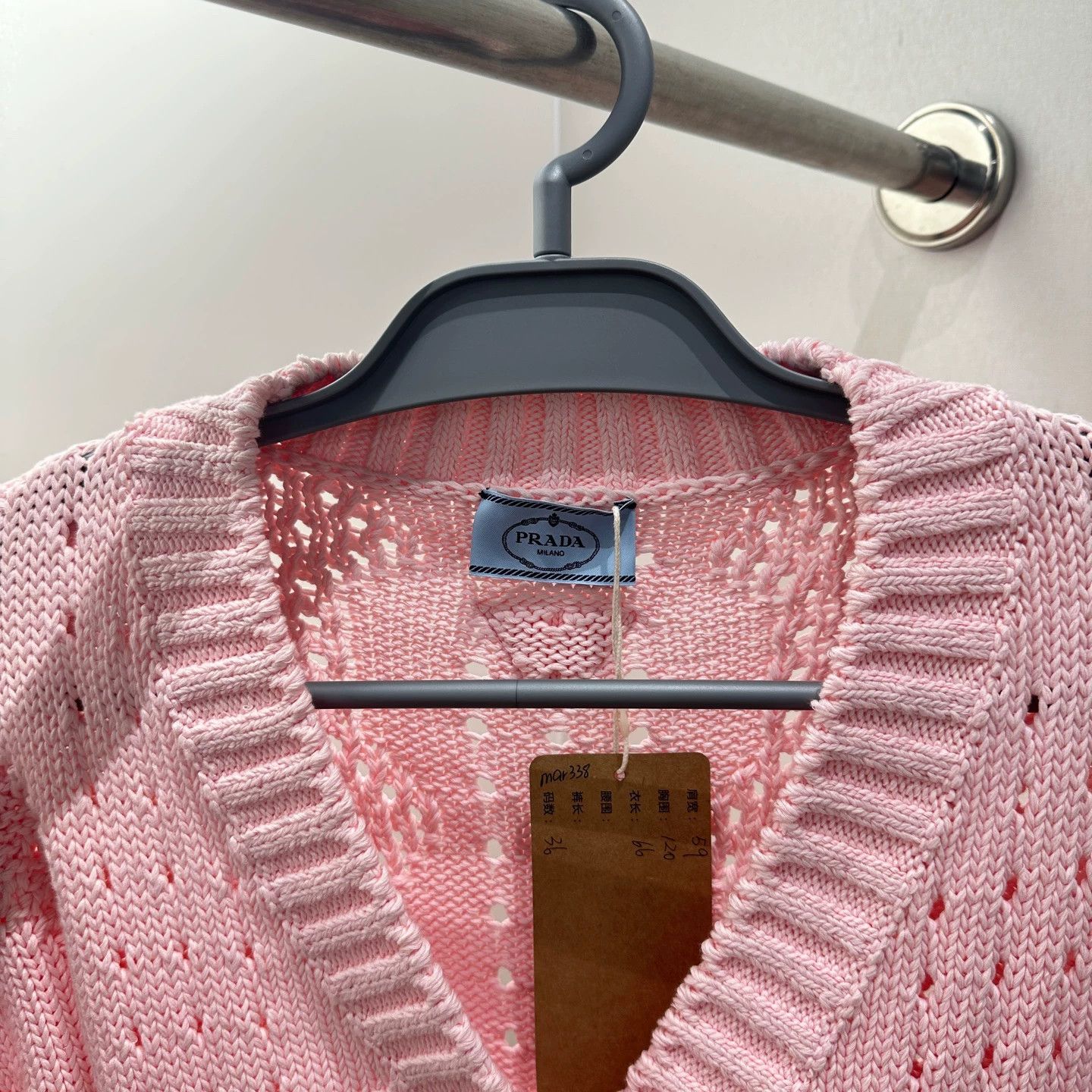 Prada Prada Unused Triangle Logo Pink Knitted Jacket 36 Size XS / US 0-2 / IT 36-38 - 4 Thumbnail