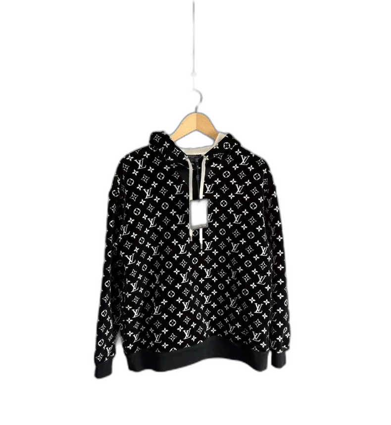 Louis Vuitton Louis Vuitton Black Velvet Hooded Sweatshirt Size US S / EU 44-46 / 1 - 1 Thumbnail