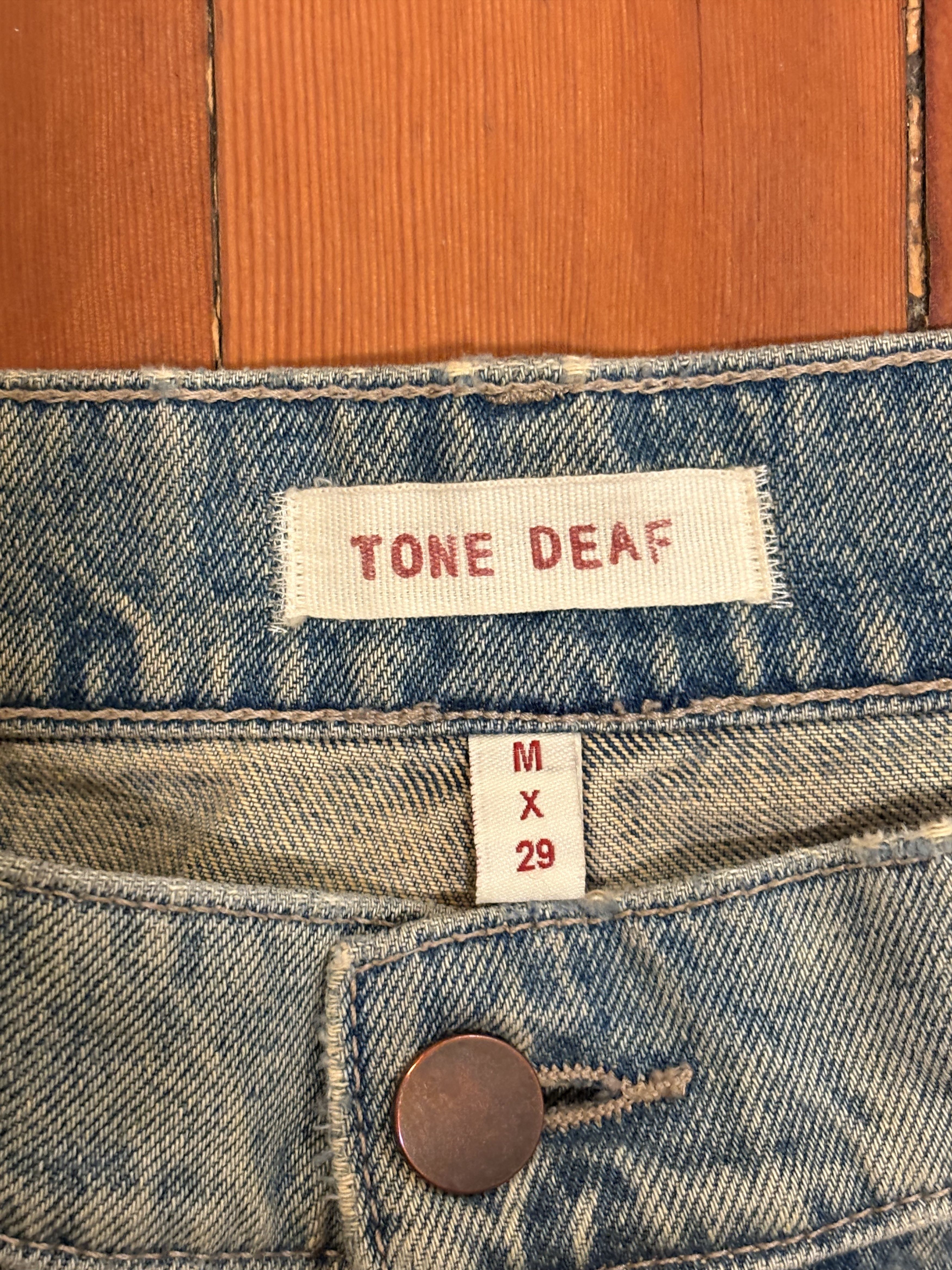 Other Tone Deaf Studios Green Baggy Unisex Overdyed Jeans Size US 32 / EU 48 - 3 Thumbnail