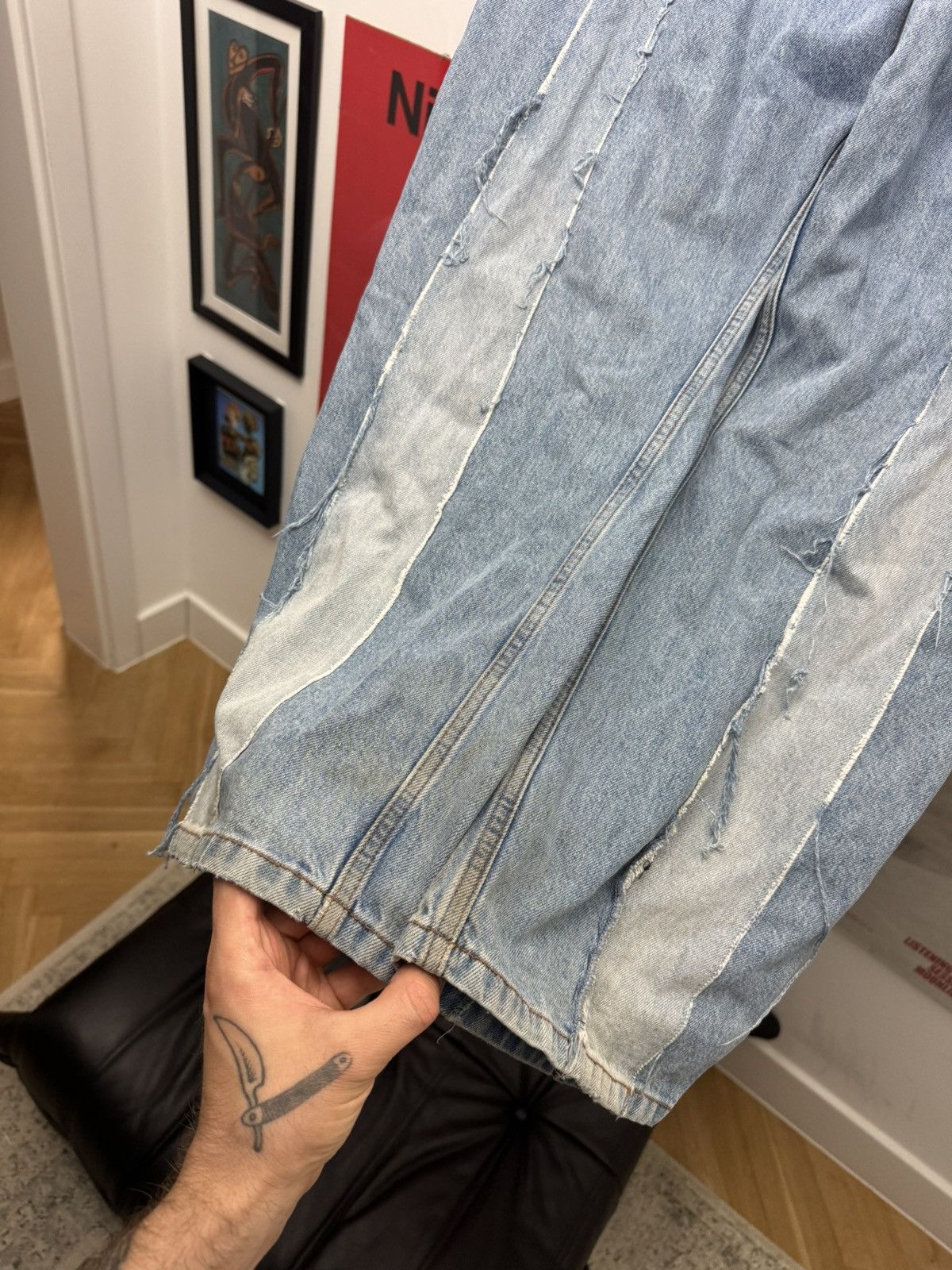 Marni Marni Designer Pantalone Uomo Washed Distressed Denim Jeans Size US 33 - 9 Thumbnail