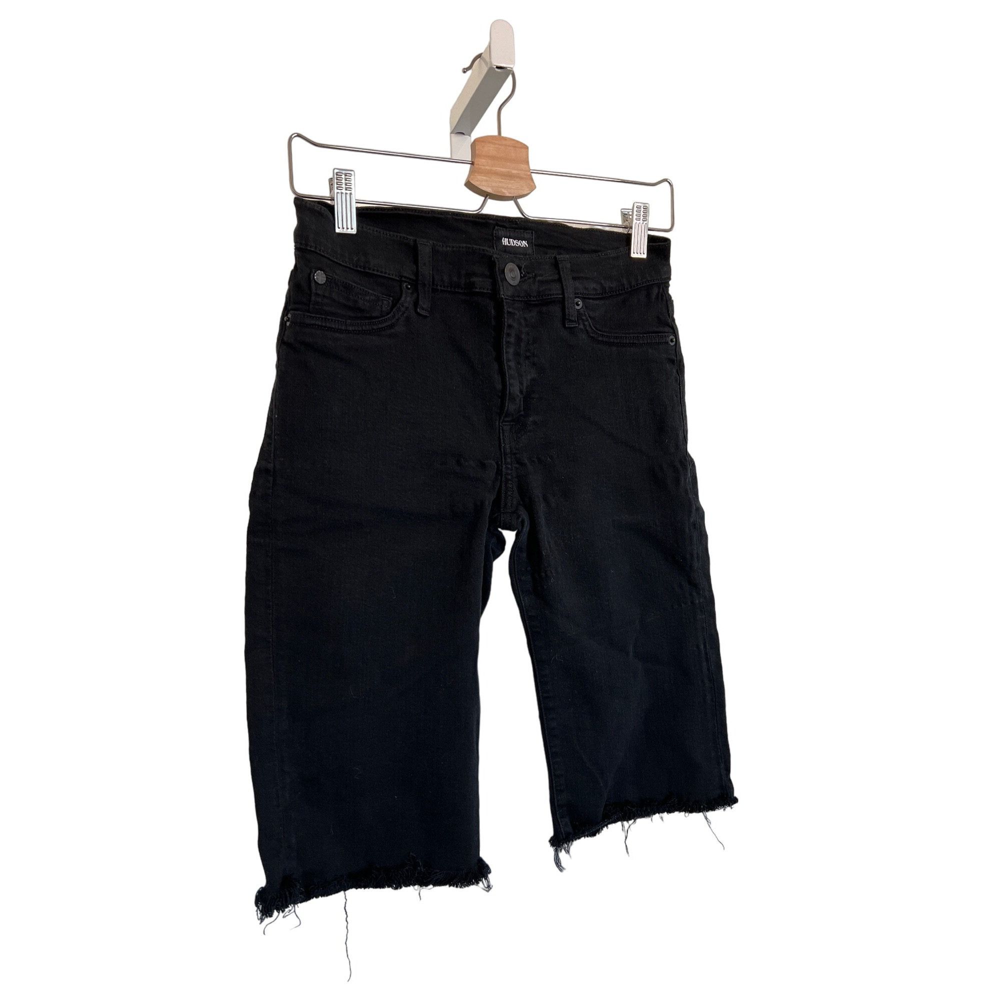Hudson Hudson Black Amelia Knee-Length Raw Hem Shorts Size 28" / US 6 / IT 42 - 5 Thumbnail