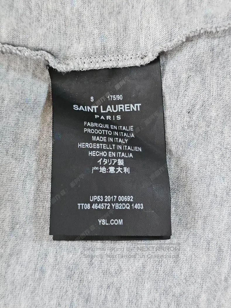 Saint Laurent Paris Saint Laurent Paris Grey short-sleeve T-shirt with classic Size US S / EU 44-46 / 1 - 5 Thumbnail