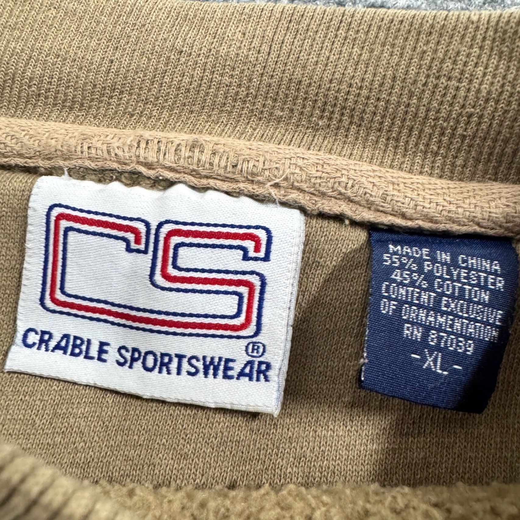 Vintage Crable Sportswear Sweater Pullover Men's XL Embroidered Golf Distressed Beige Cotton Blend Size US XL / EU 56 / 4 - 3 Thumbnail
