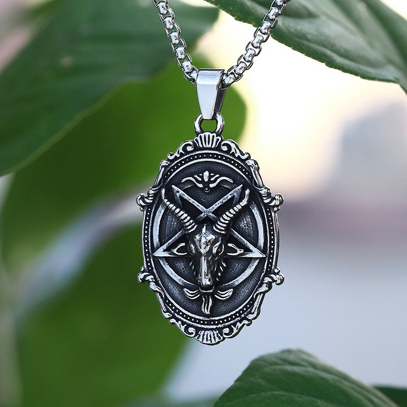 Jewelry × Vintage 316L Steel Satan Pendant Mythology Sheepshead Necklace Size ONE SIZE - 1 Thumbnail