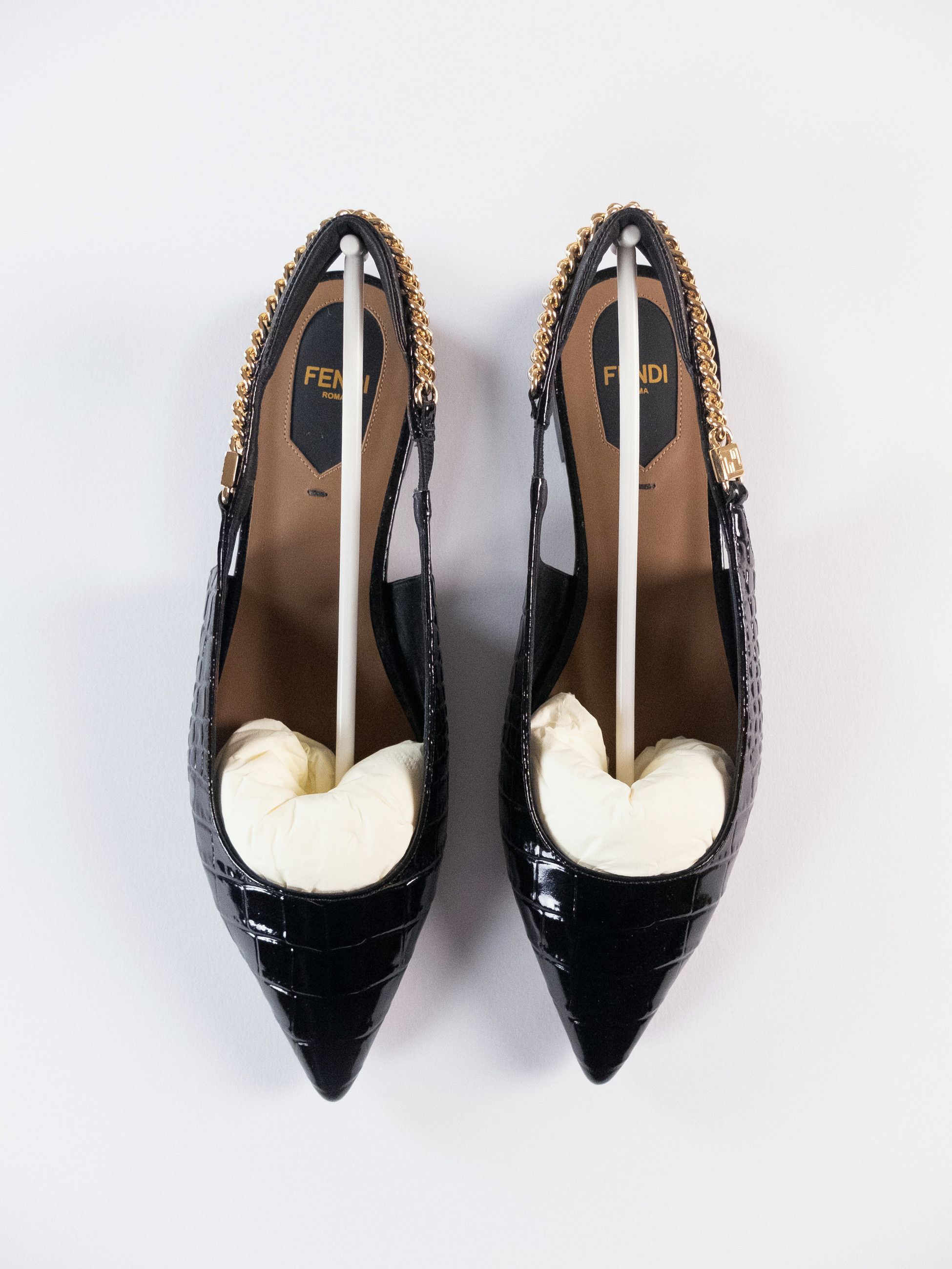 Fendi FENDI Colibri Lite black leather slingback flat shoes 7 37 Size US 7 / IT 37 - 2 Thumbnail