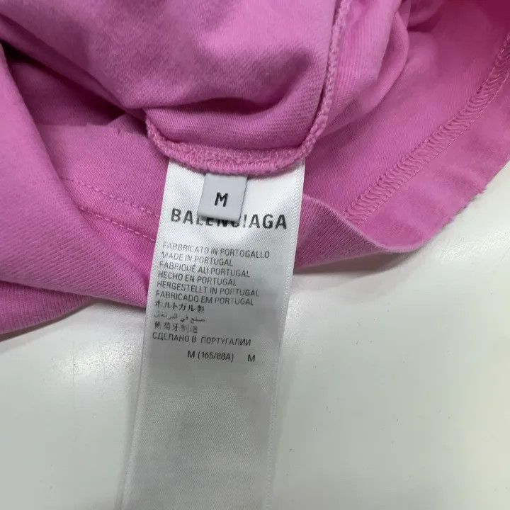 Balenciaga Balenciaga Pink Hand Drawn Logo T-Shirt 0079-2507 Size M / US 6-8 / IT 42-44 - 3 Thumbnail