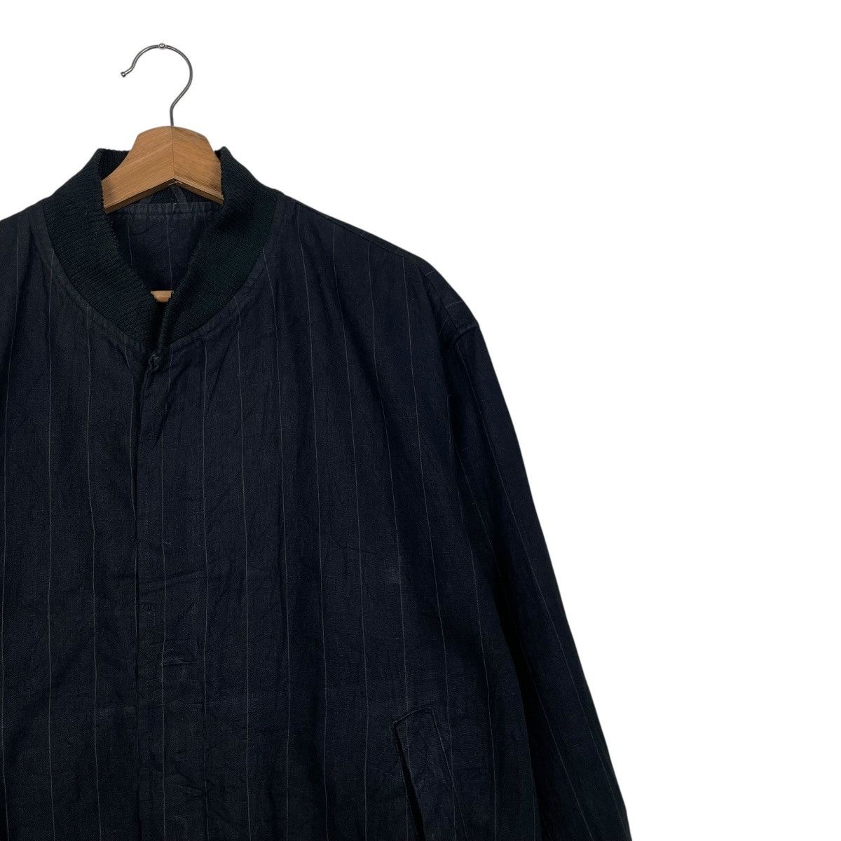 Comme des Garcons Homme Vintage 80s Comme Des Garcons Striped Linen Bomber Jacket Size US M / EU 48-50 / 2 - 5 Thumbnail