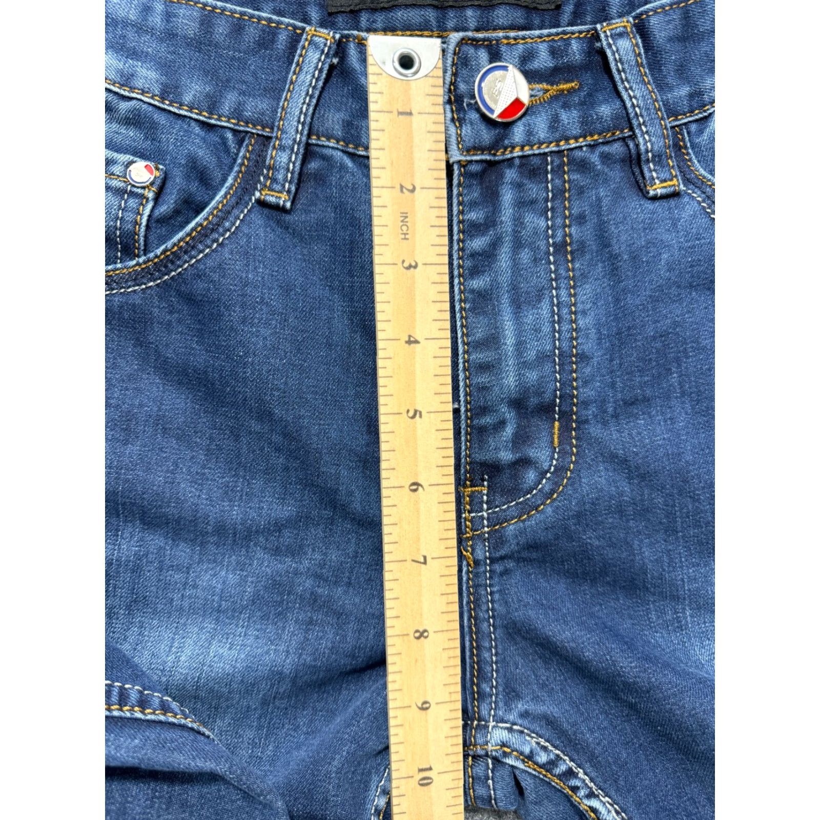 Denime TTN Blue Denim T8904 Men's Jeans Size 32×32 Faded (30×31) Size US 30 / EU 46 - 6 Thumbnail