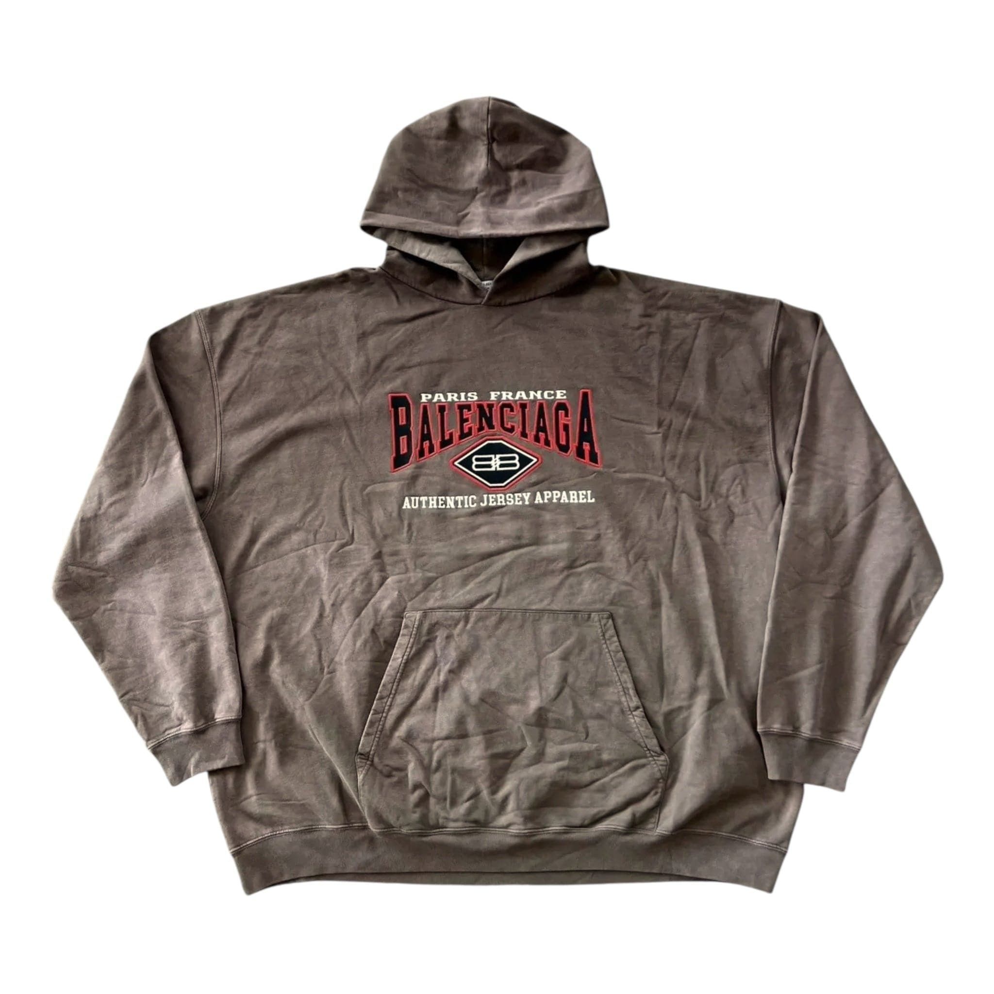 Balenciaga Embroidered Authentic Apparel Logo Hooded Sweatshirt Medium Size US M / EU 48-50 / 2 - 1 Preview