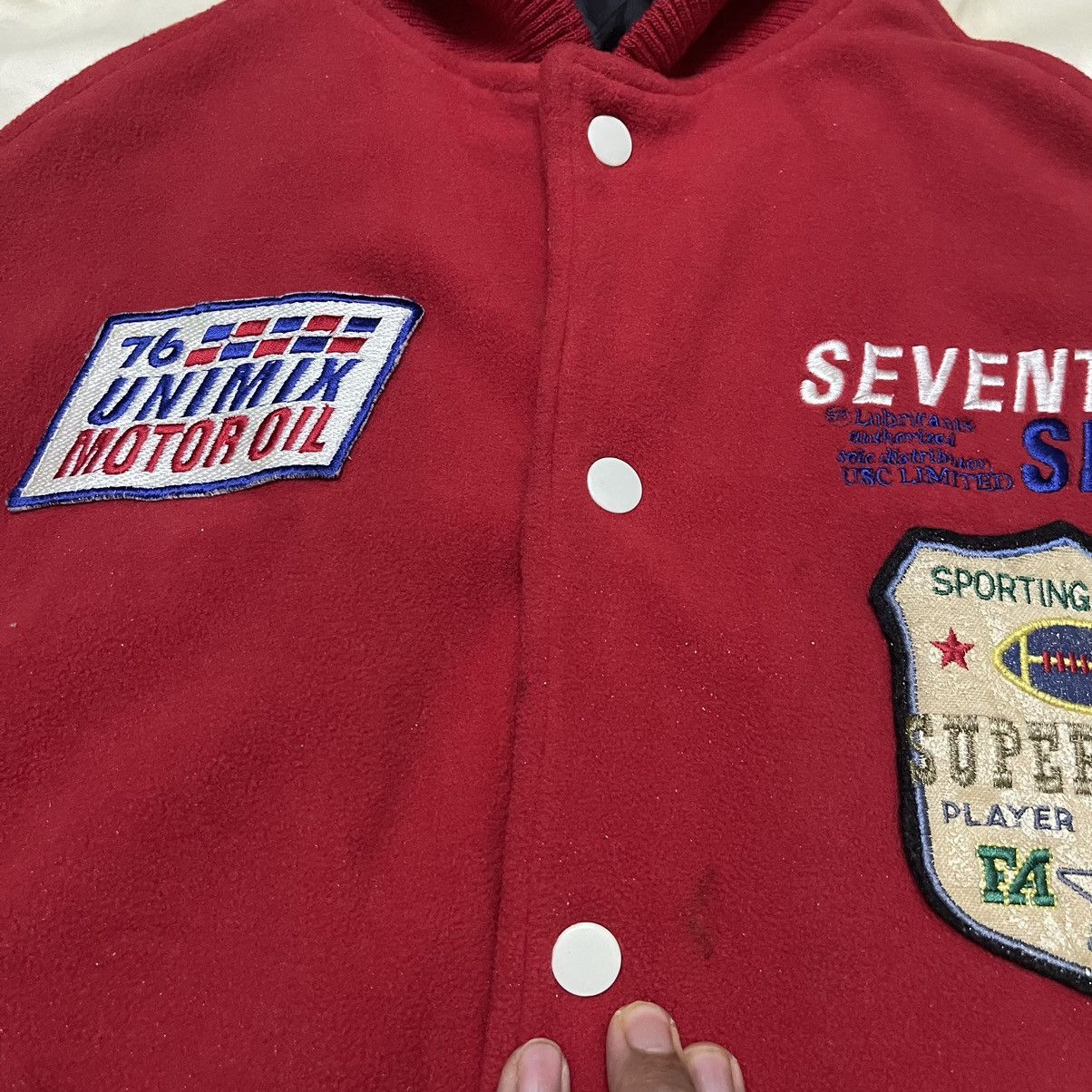 Japanese Brand Vintage 76 Lubricant Unimix Motor Oil Racing Jacket Size US L / EU 52-54 / 3 - 7 Thumbnail