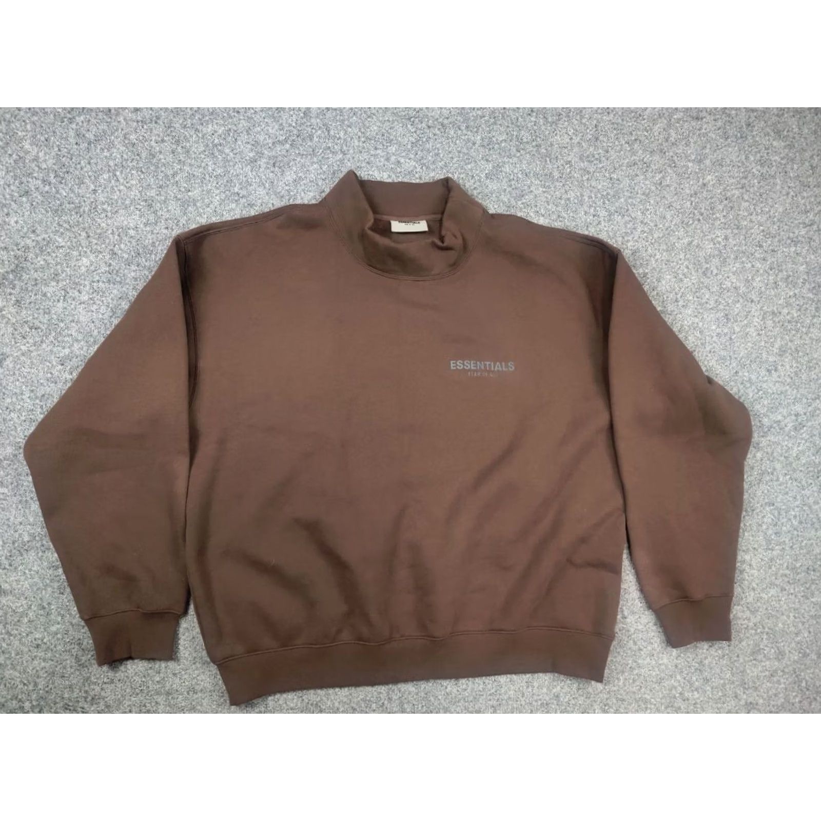 Fear of God Fear of God Essentials Mock Neck Sweatshirt Main Brown XL Men Oversized Pullover Size US XL / EU 56 / 4 - 3 Thumbnail