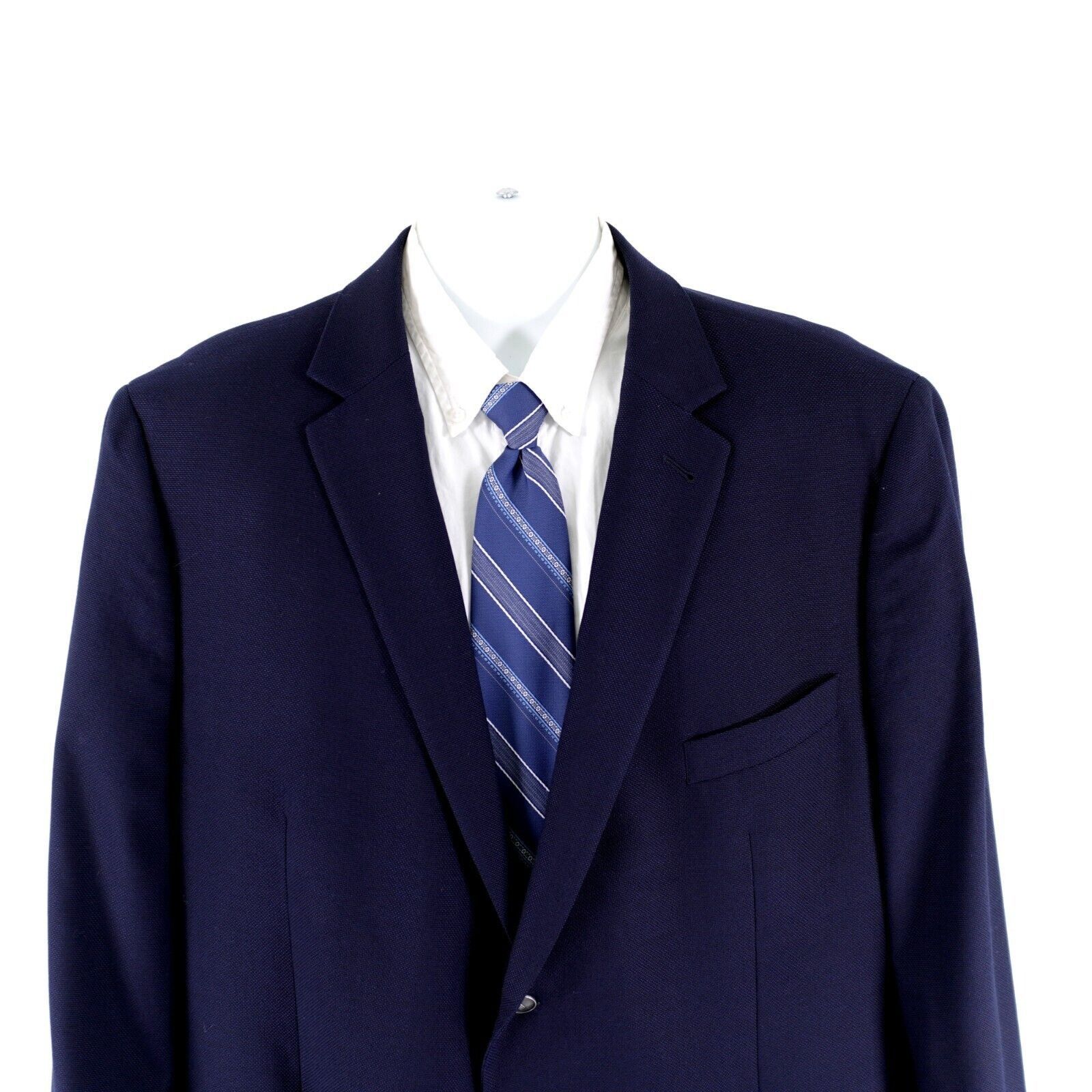 Joseph Abboud Joseph Abboud Reda Super 110s Textured Wool Blue 2 Silver Bu Size 50R - 1 Thumbnail