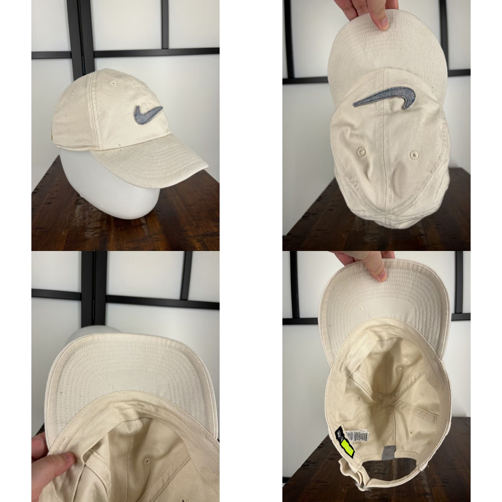 Nike Nike Hat Cap One Size Beige Heritage86 Swoosh Cotton Twill Adjustable Baseball Cap Mens Sports Accessories 90s Size ONE SIZE - 8 Thumbnail