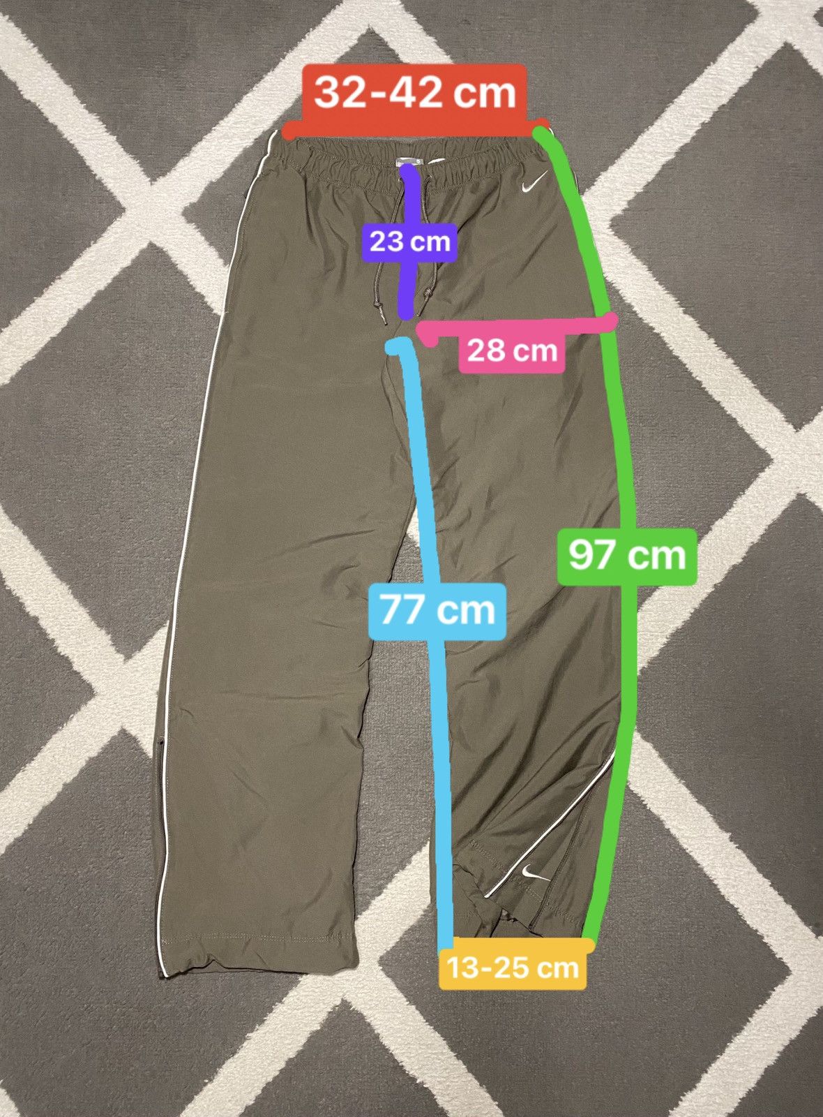 Nike × Vintage Vintage 00’s Nike Double Swoosh light khaki Sweatpants Y2K Size 25" / US 0 / IT 36 - 14 Thumbnail