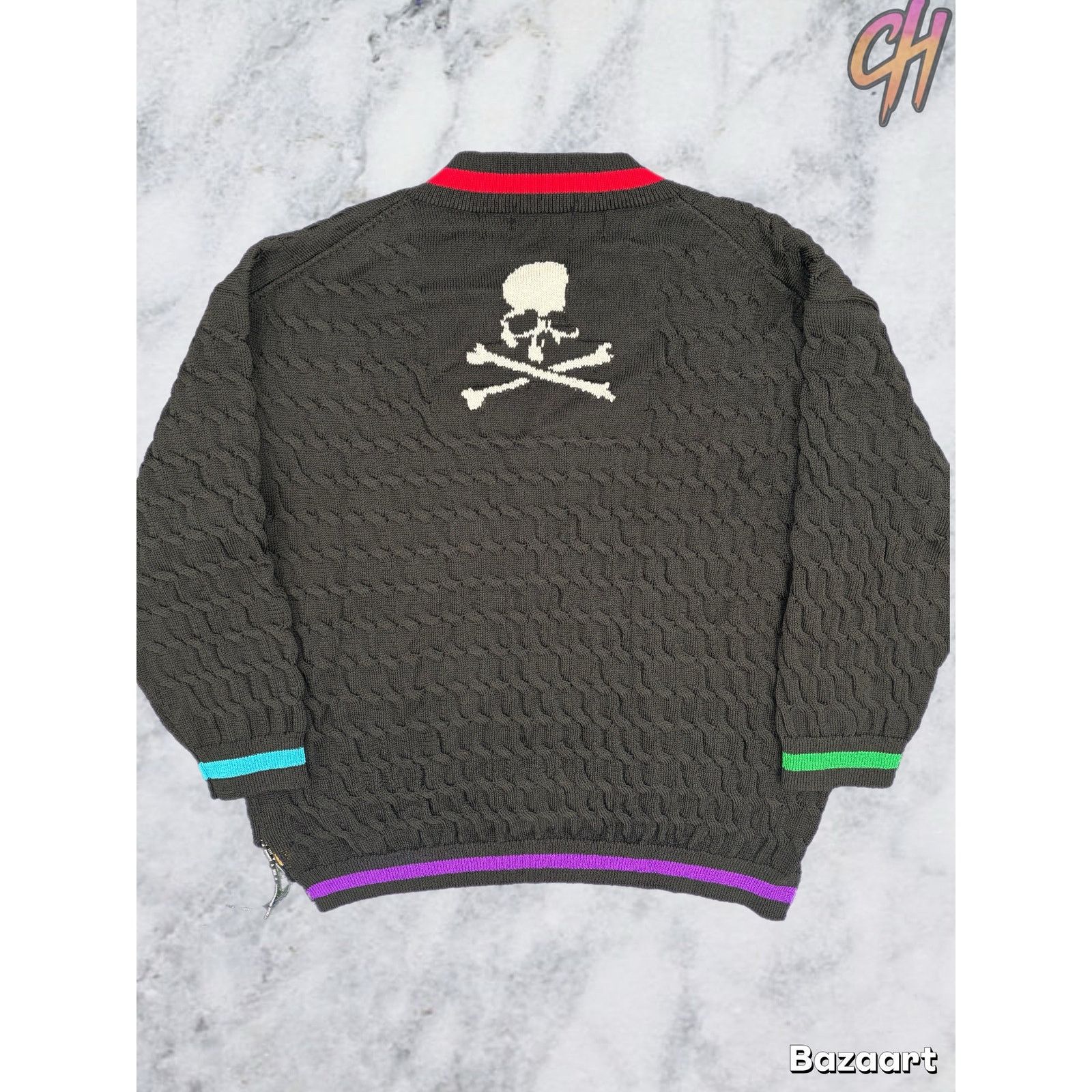 Mastermind Japan Mastermind World Knitted Black Tennis Cardigan Size Large Size US L / EU 52-54 / 3 - 1 Thumbnail