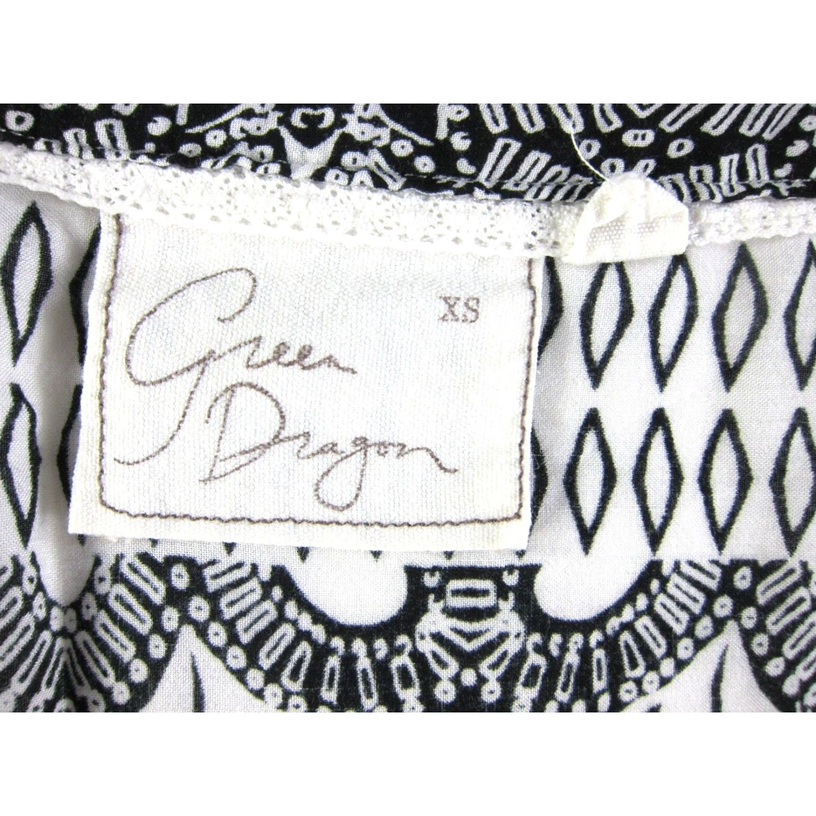 Vintage Green Dragon Rayon Black White Blue Yellow Paisley Floral V-Neck Sheath Dress XS Size XS / US 0-2 / IT 36-38 - 3 Thumbnail