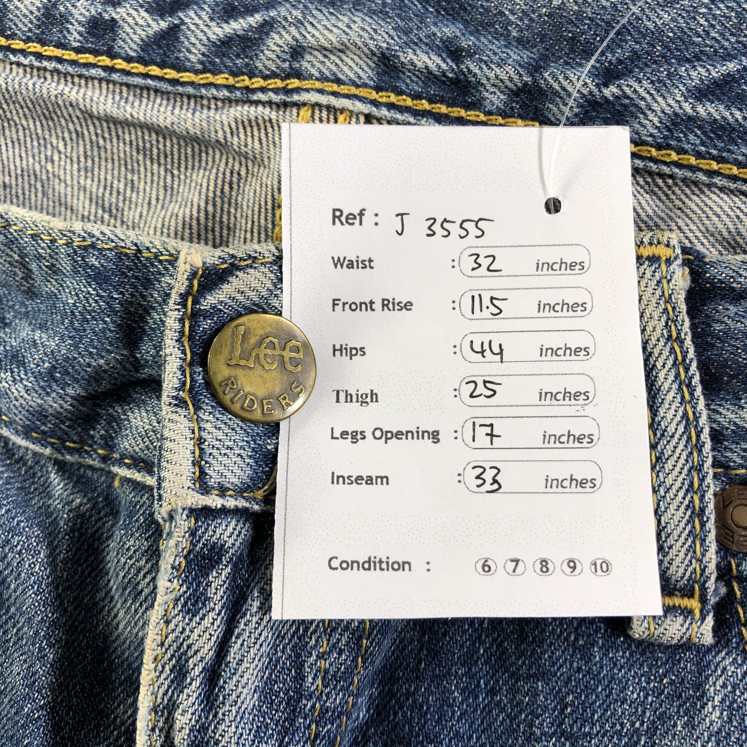 Lee Vintage Blue Wash Lee Jeans-J3555 Size US 32 / EU 48 - 13 Thumbnail