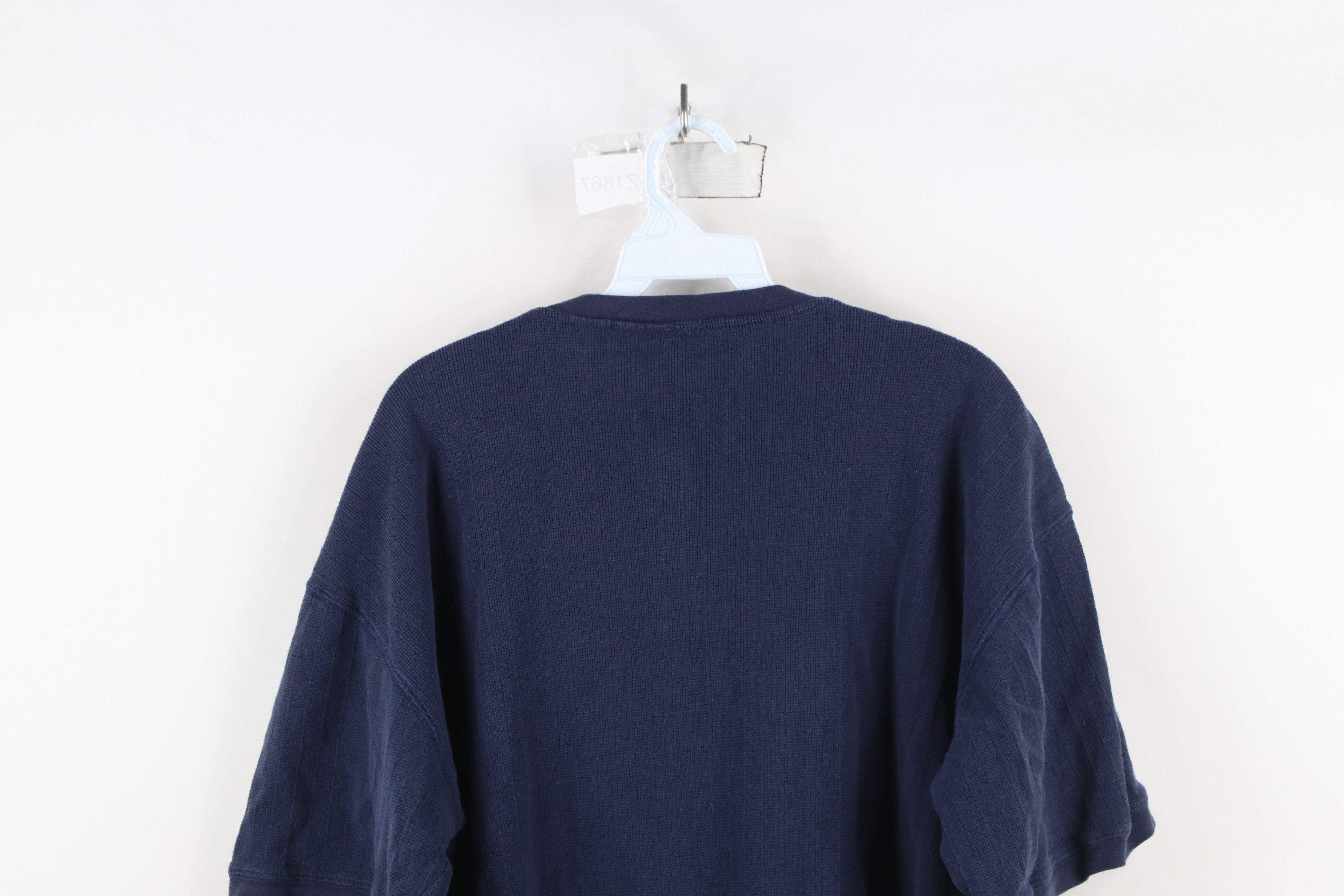 Vintage Vintage 90s Streetwear Thermal Waffle Knit Henley T-Shirt Size US L / EU 52-54 / 3 - 9 Thumbnail