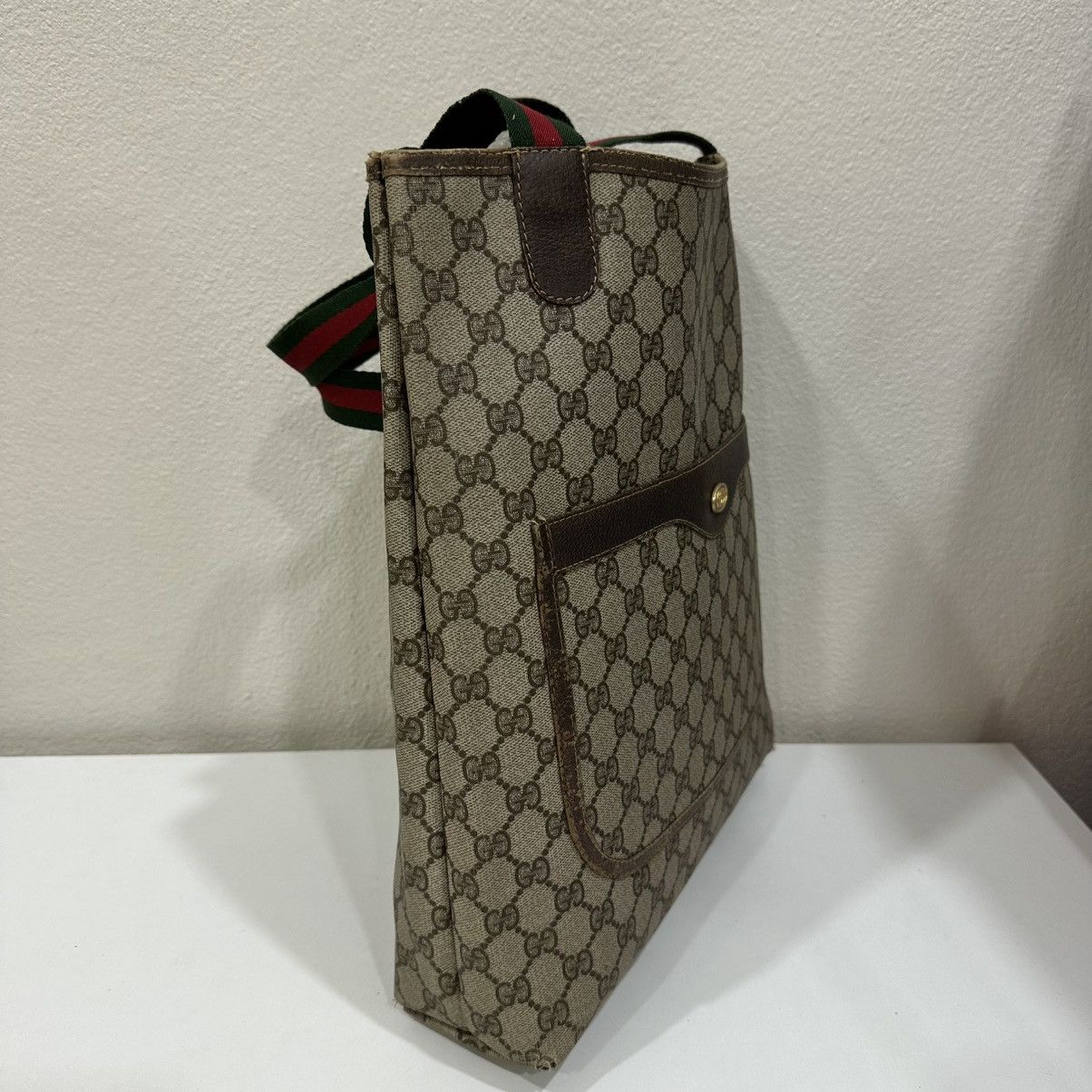 Gucci GG WEB SHERRY LINE VINTAGE GUCCI TOTE BAG 32 Size ONE SIZE - 4 Thumbnail