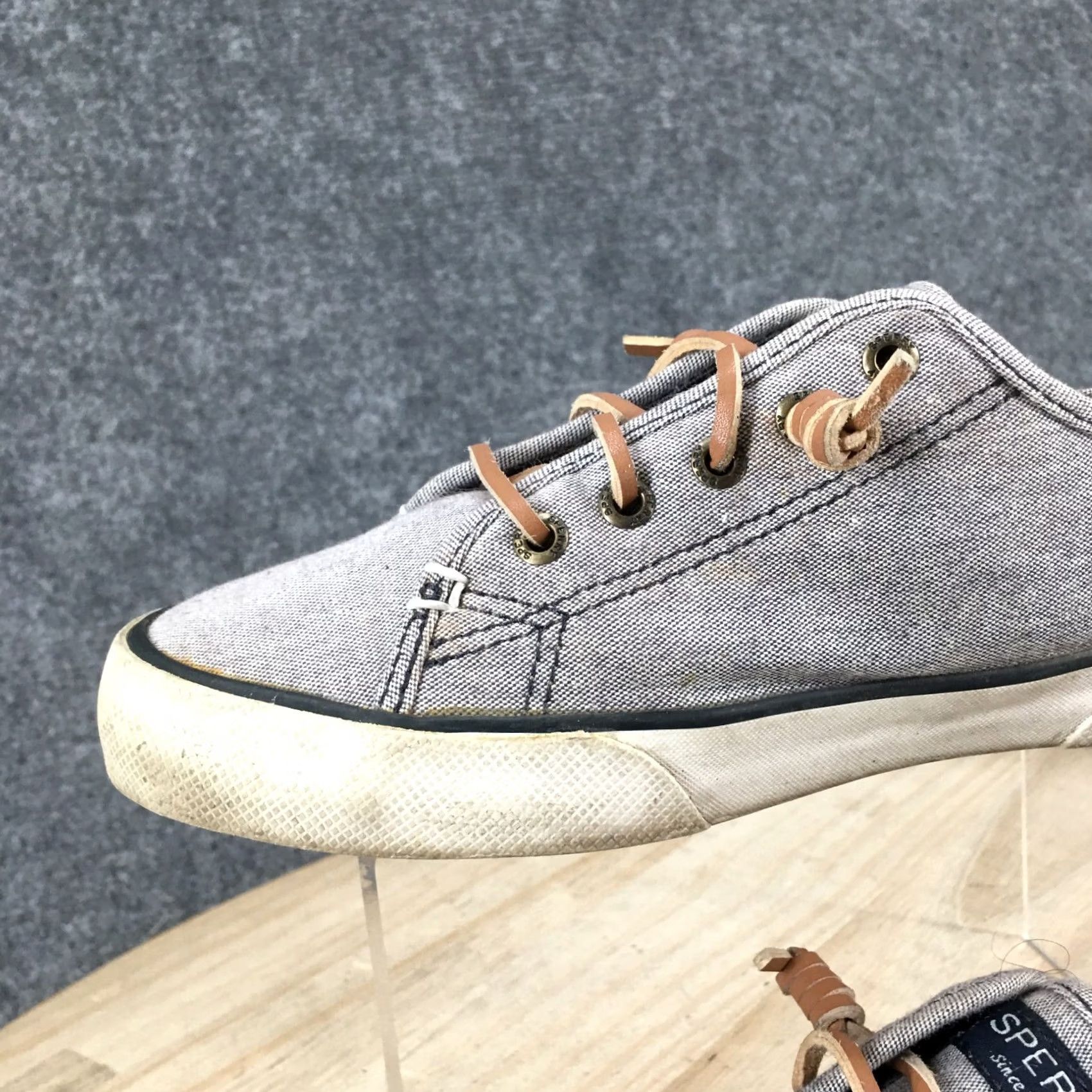 Sperry Sperry Top Sider Shoes Womens 7M Pier View Sneakers Gray Canvas Low Top Size M / US 6-8 / IT 42-44 - 5 Thumbnail