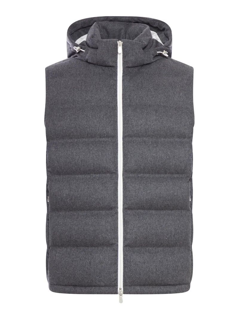 Brunello Cucinelli BRUNELLO CUCINELLI Gray Panama Wool Vest New & Authentic Size US XL / EU 56 / 4 - 1 Thumbnail