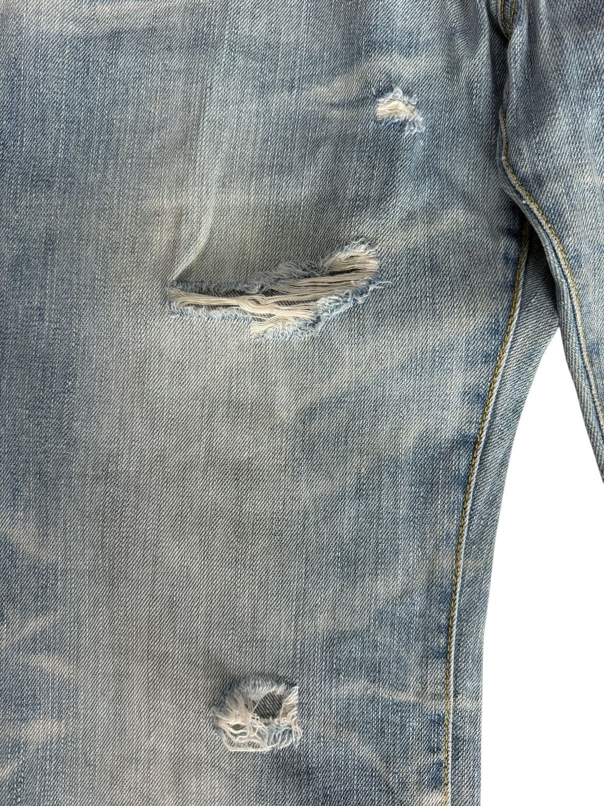 Japanese Purple & Yellow Distressed Denim Jeans