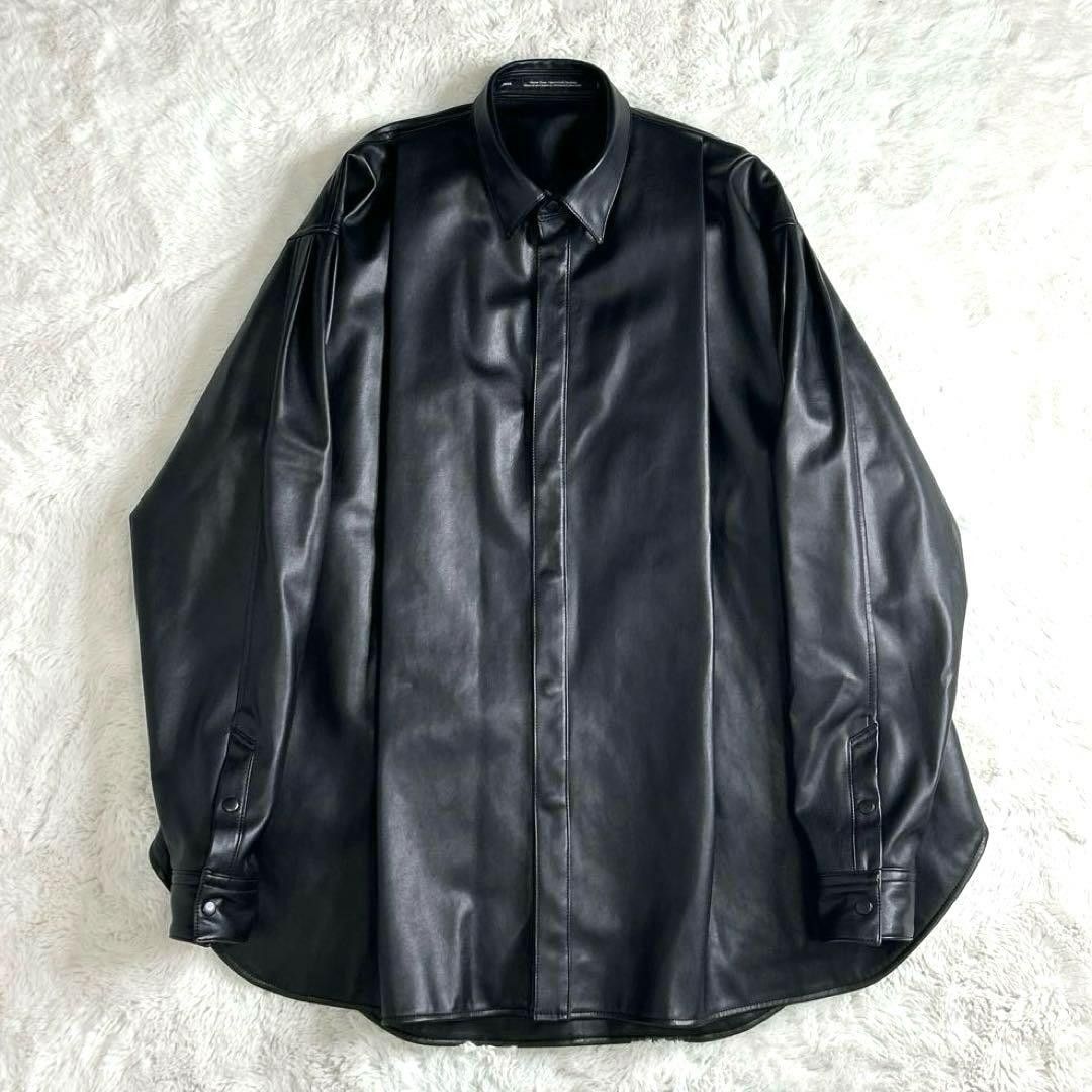 Julius JULIUS 23ss Synthetic Leather Shirt Black 2 Size US M / EU 48-50 / 2 - 1 Thumbnail