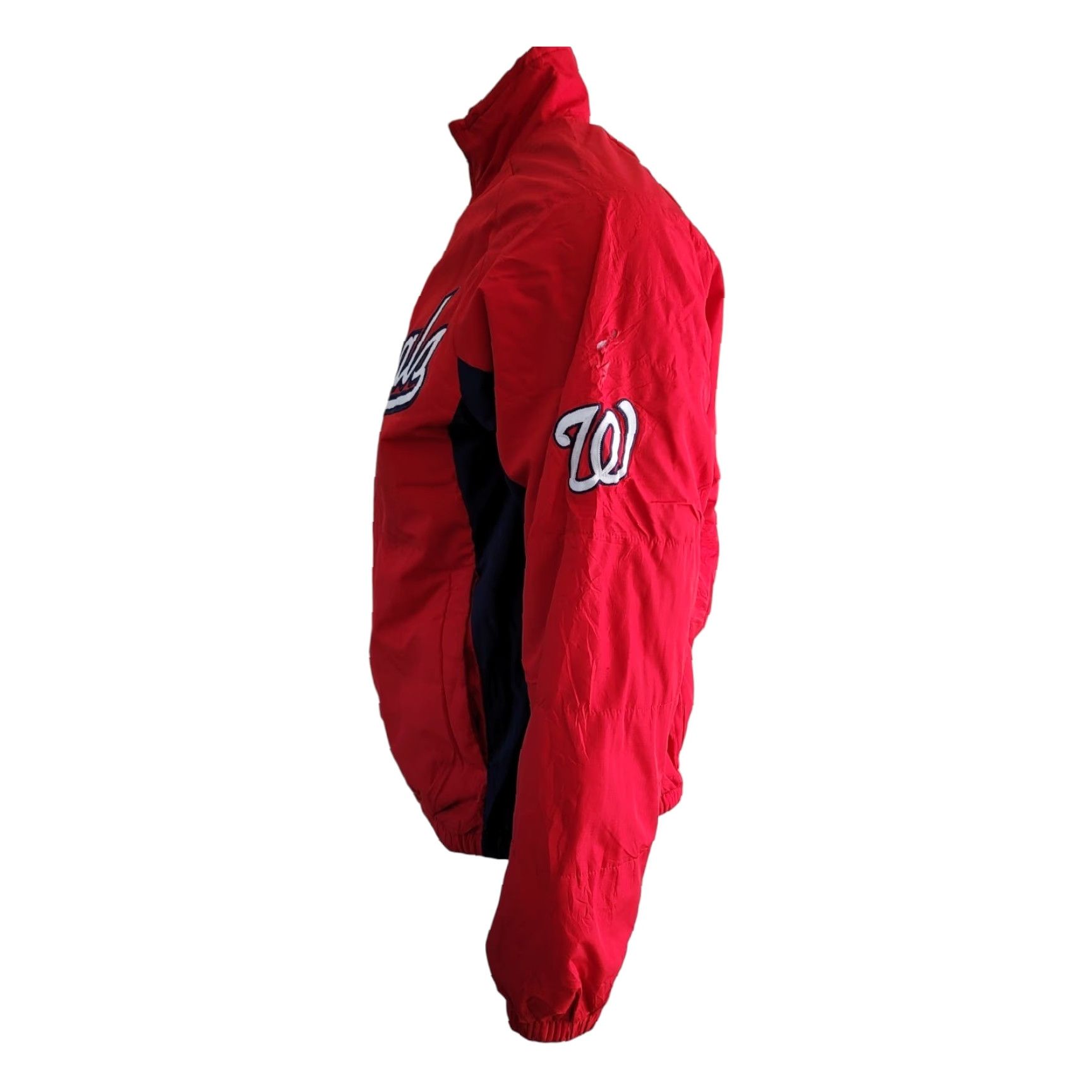 VonZipper Washington Nationals Majestic MLB Zip-Up Logo Jacket S Men Red Lined Fleece Bomber Jacket Size US S / EU 44-46 / 1 - 6 Thumbnail