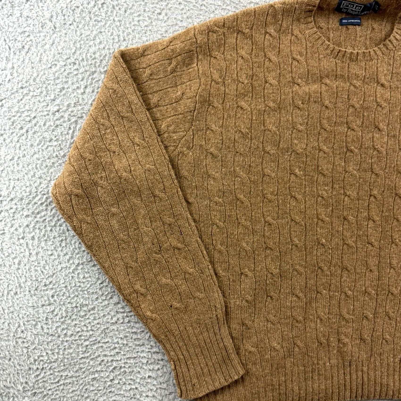 Polo Ralph Lauren Polo Ralph Lauren Sweater Mens XL Brown Cable Knit Wool Pullover Preppy Size US XL / EU 56 / 4 - 4 Thumbnail