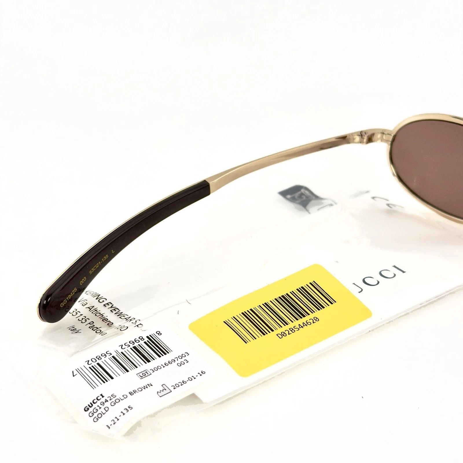 Gucci GUCCI GG1942S 1942 Gold Brown 003 Oval Narrow Metal Size ONE SIZE - 2 Thumbnail