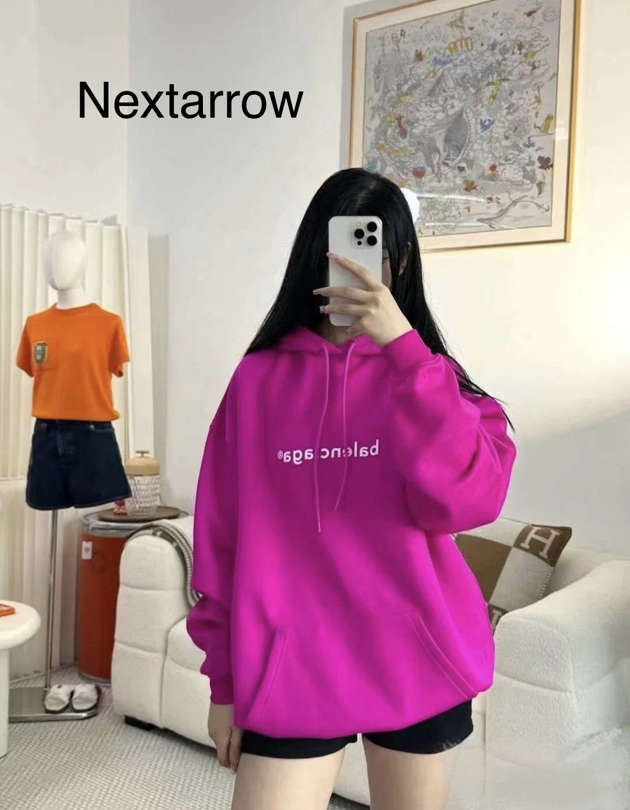 Balenciaga Balenciaga dragon fruit colored hoodie2412-Nextarrow Size S / US 4 / IT 40 - 2 Thumbnail
