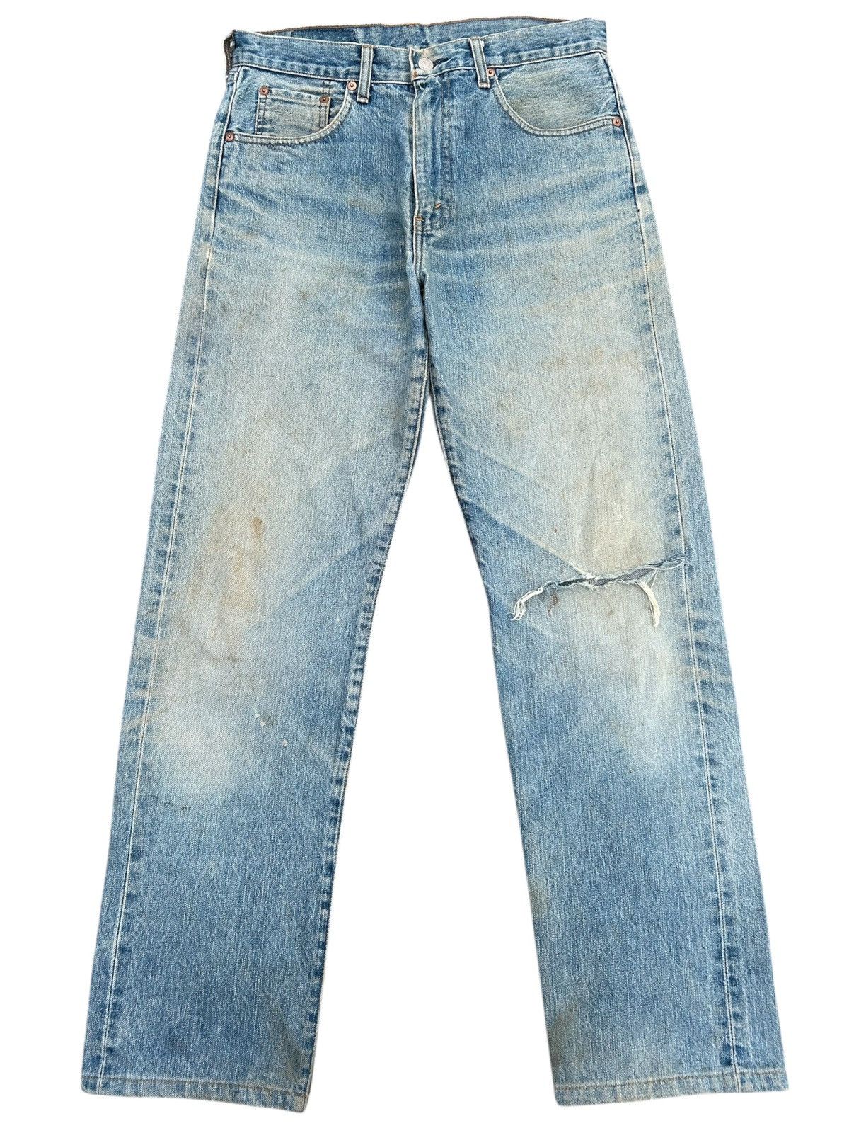 Thrashed Vintage Levis big E Selvedge Denim Jeans