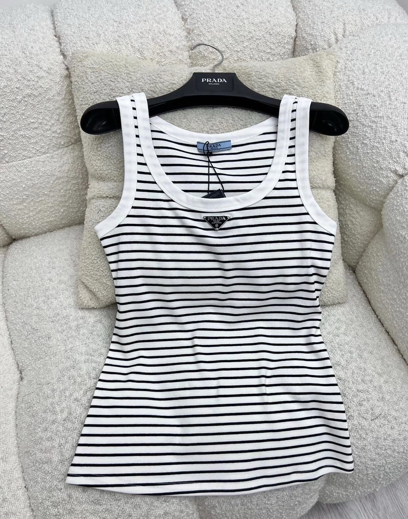 Prada Prada Striped Sleeveless Vest Size S / US 4 / IT 40 - 1 Thumbnail