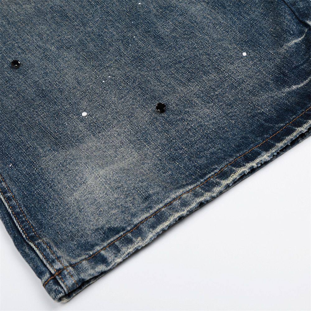Vintage Washed & Distressed Loose-Fit Wide-Leg Curved Denim Jeans Size US 32 / EU 48 - 5 Thumbnail