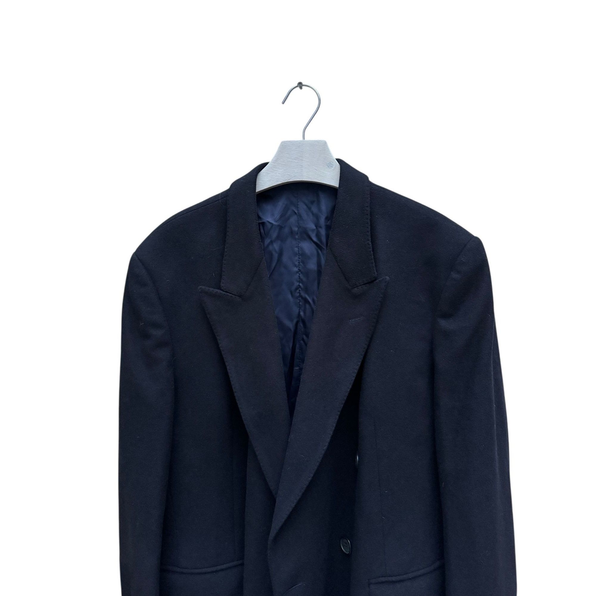 Yves Saint Laurent Black Cashmere Blend Double Breasted Overcoat Size US XL / EU 56 / 4 - 2 Thumbnail