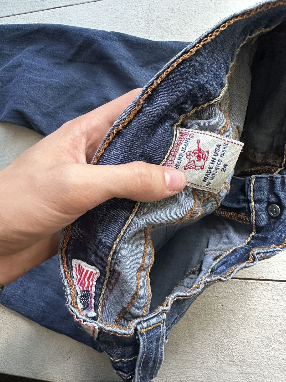 True Religion AVANT GARDE 🚨 TRUE RELIGION BLUE WOMEN PANTS WITH LOGO Size 24" / US 00 / IT 34 - 6 Thumbnail