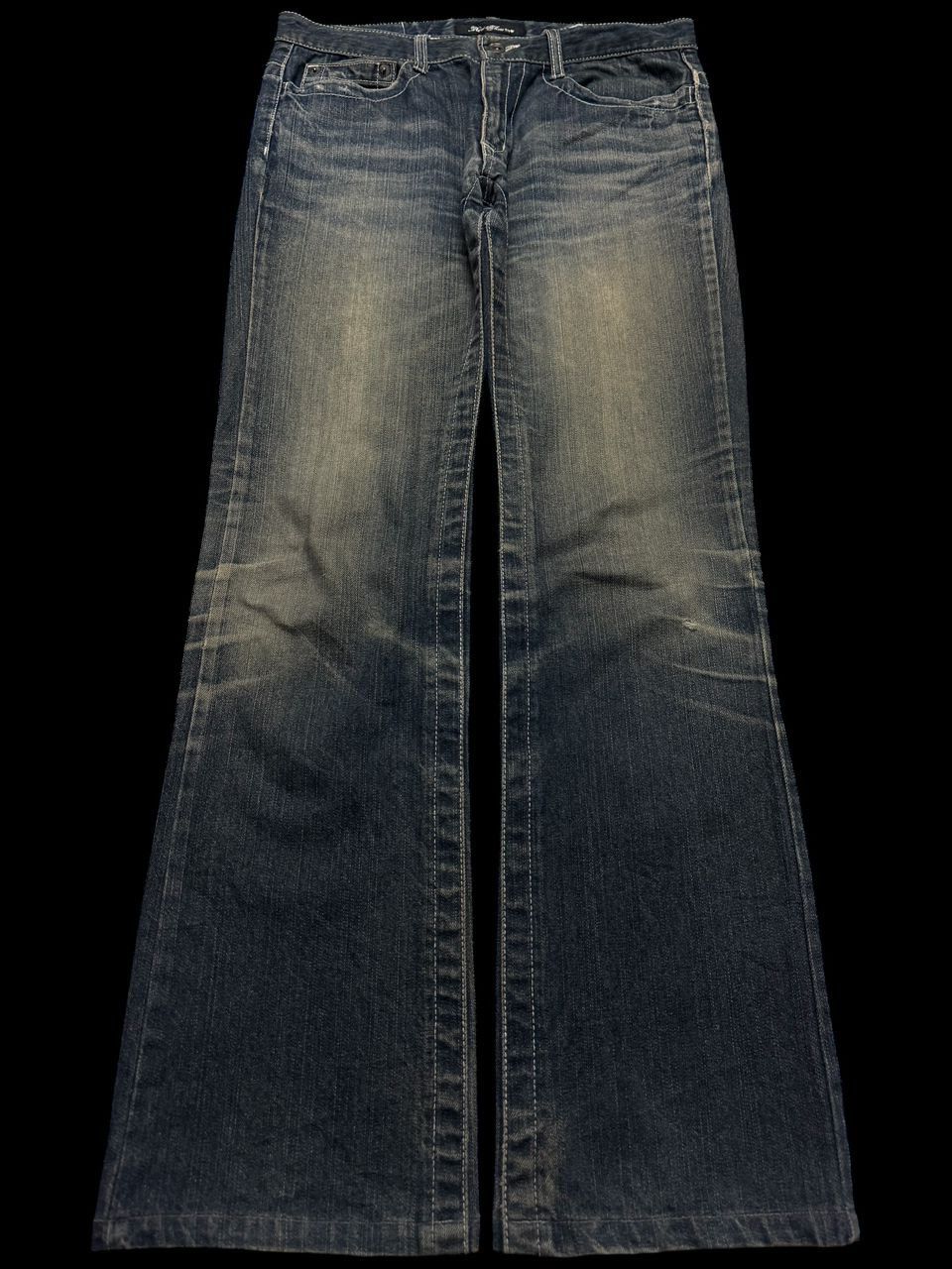 Flare💥Insane 90s Root three Rusty Mudwash Distress Dark Jean