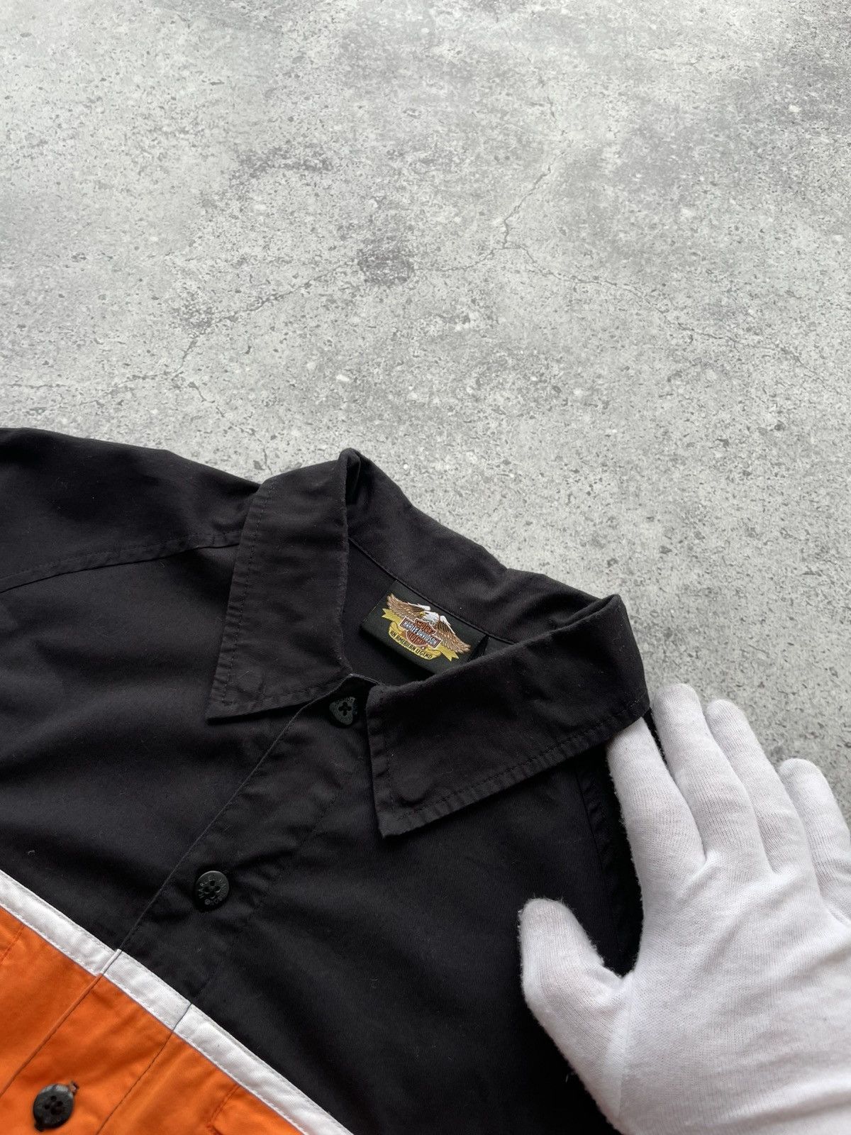 Harley Davidson VTG Harley Davidson Racing Motorcycle Big Logo Button Shirt Size US M / EU 48-50 / 2 - 9 Thumbnail
