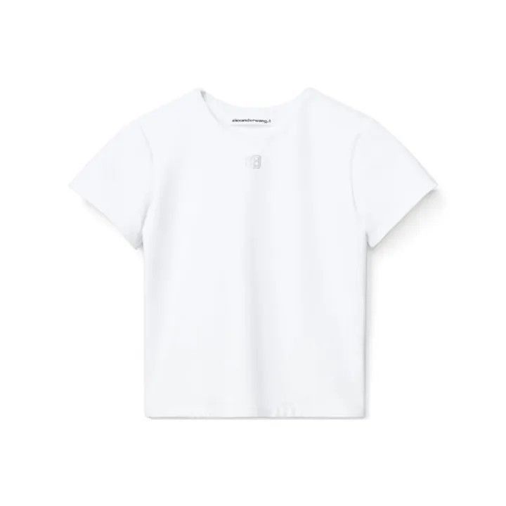 Alexander Wang Alexander Wang Crystal Logo Short Sleeve Tee - Size XS / US 0-2 / IT 36-38 - 1 Thumbnail